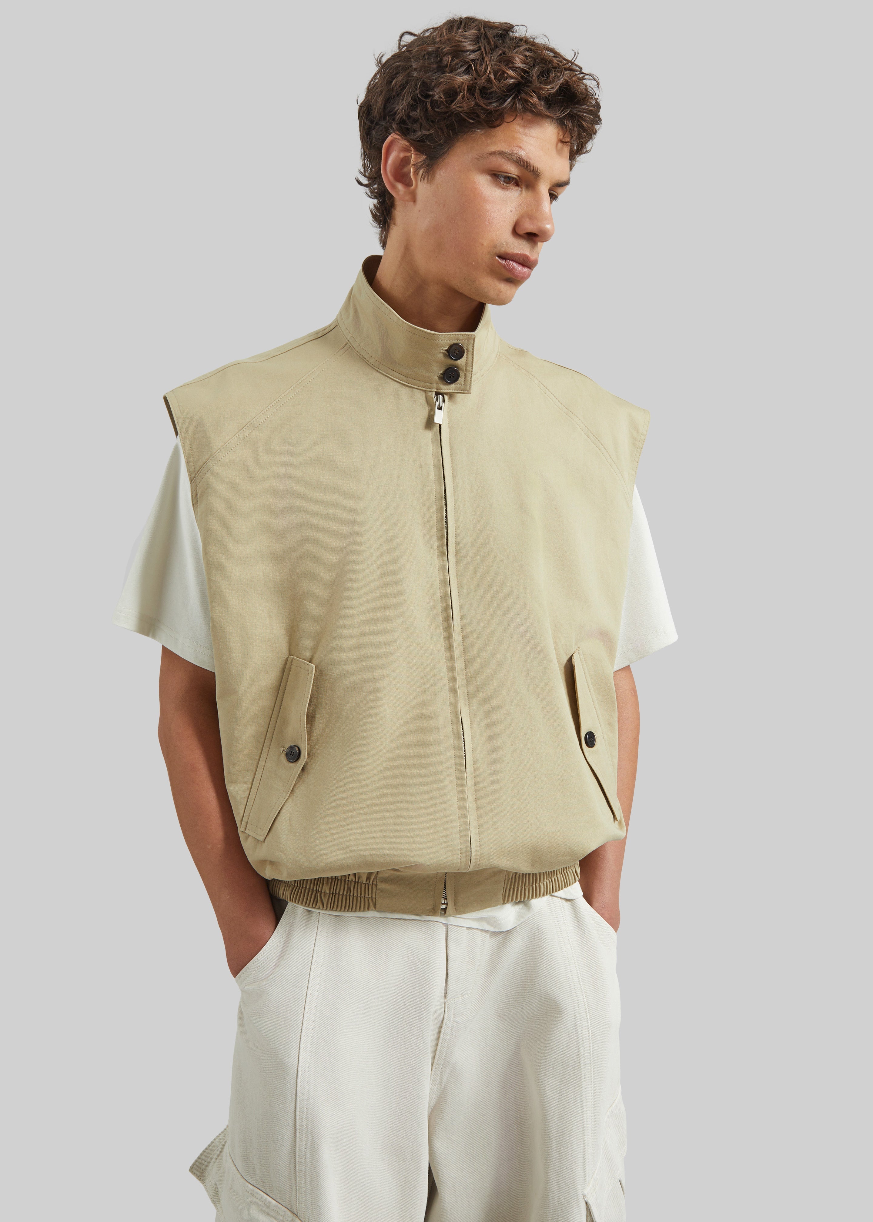 Oltrano Sleeveless Jacket - Beige - 5