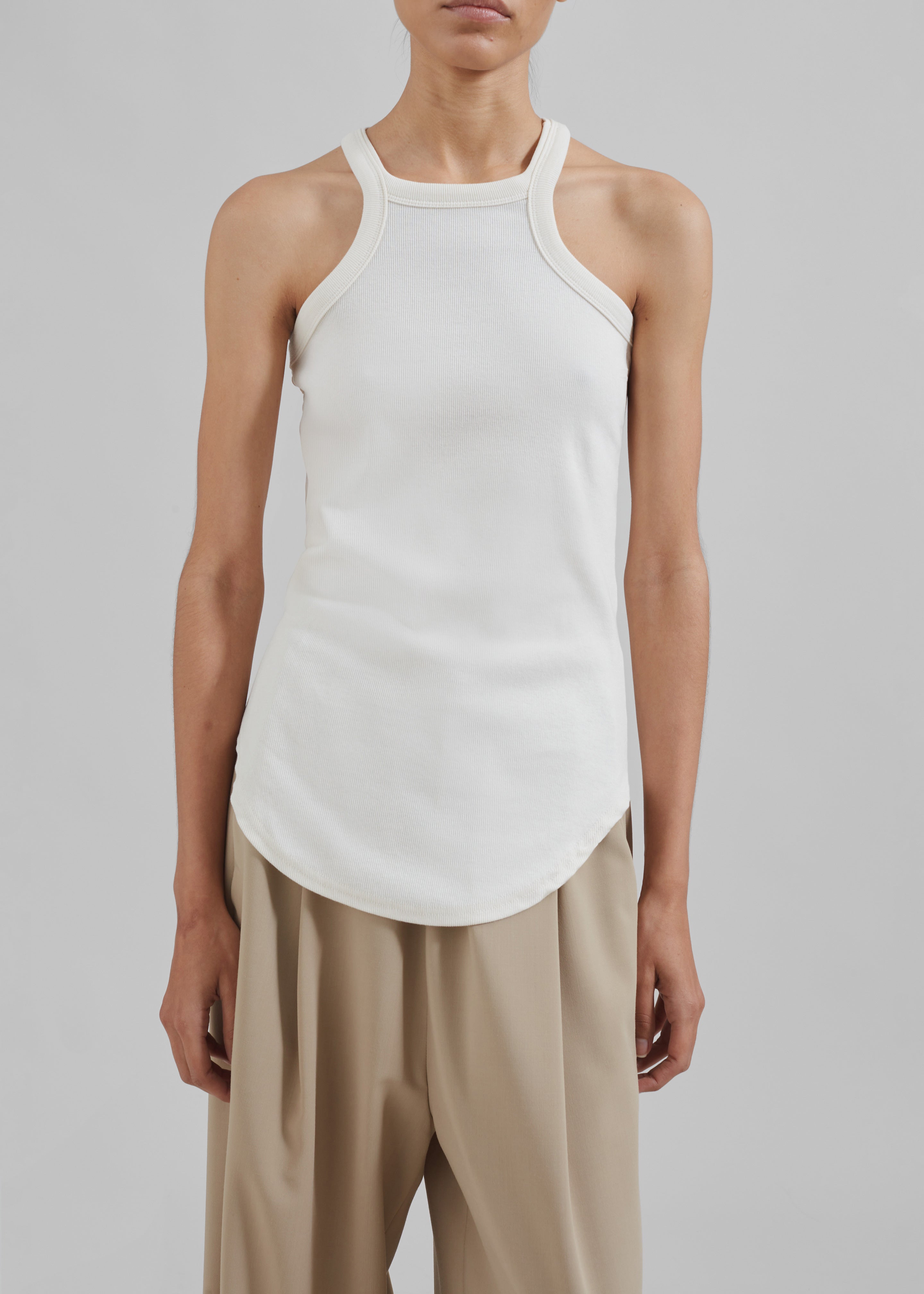 Omi Halter Tank Top - Cream - 2