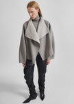 Manteau court Onelle réversible en laine - Beige