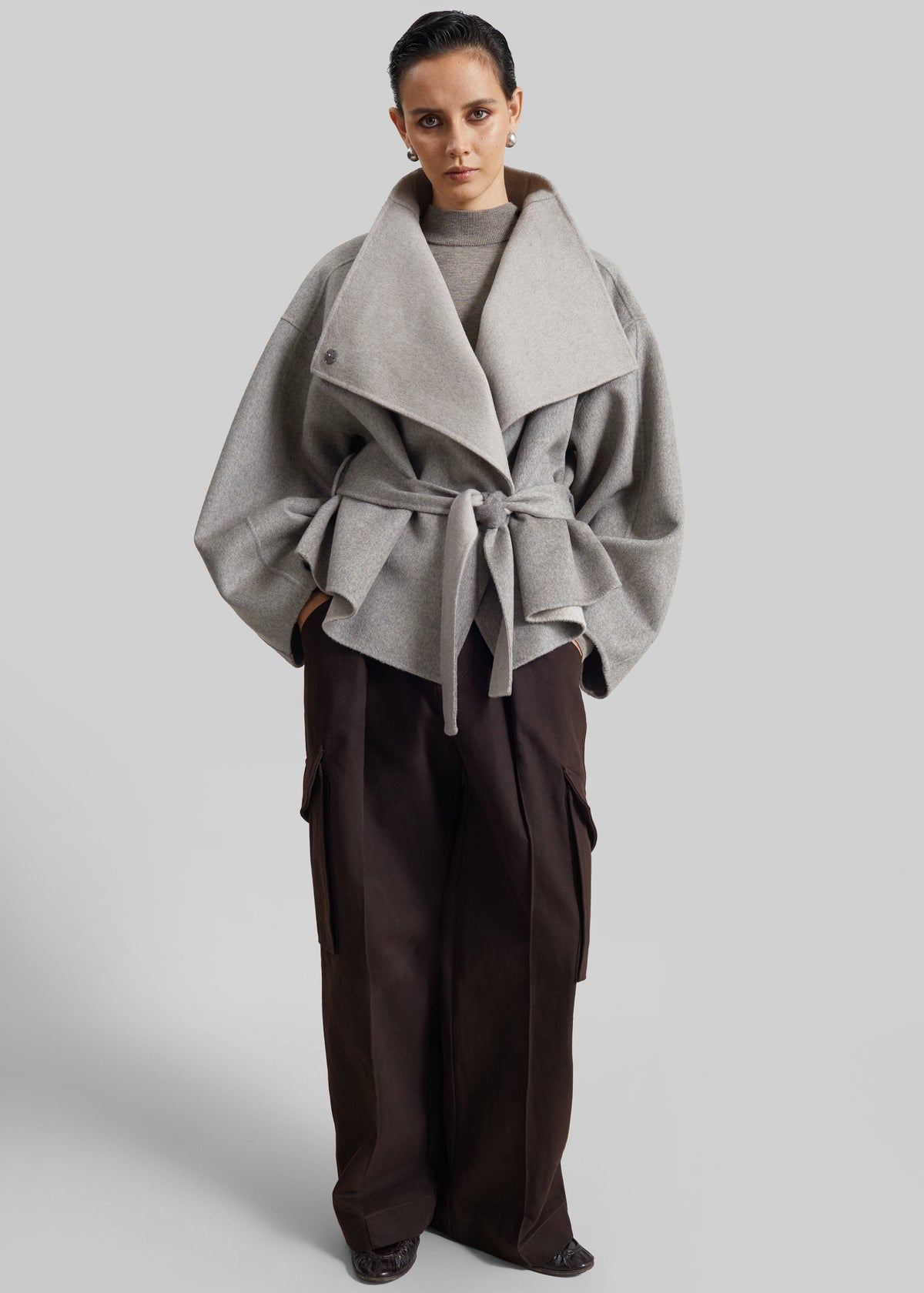 Onelle Wool Reversible Short Coat - Beige - 6