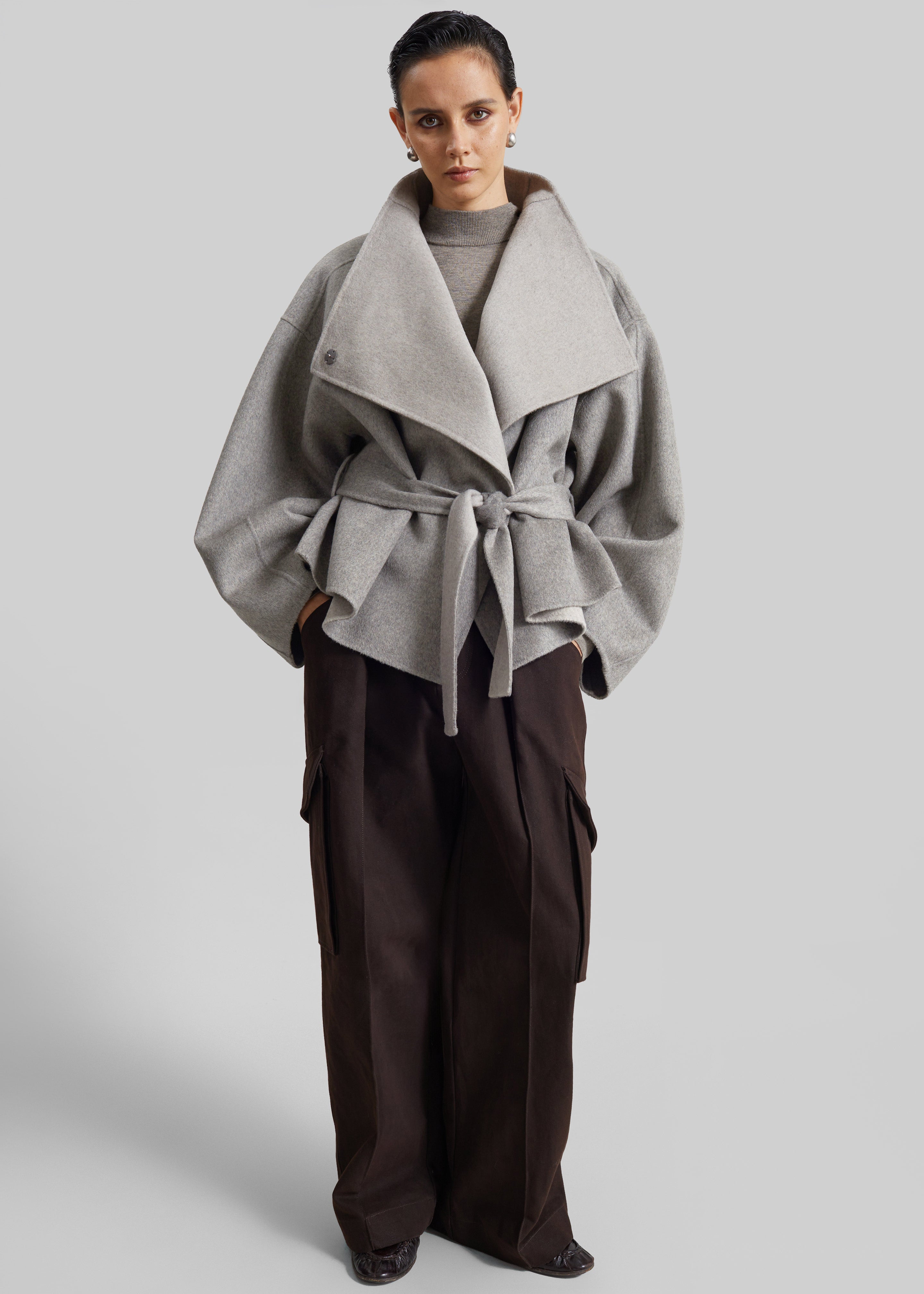 Onelle Wool Reversible Short Coat - Beige - 6