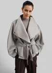 Onelle Wool Reversible Short Coat - Beige