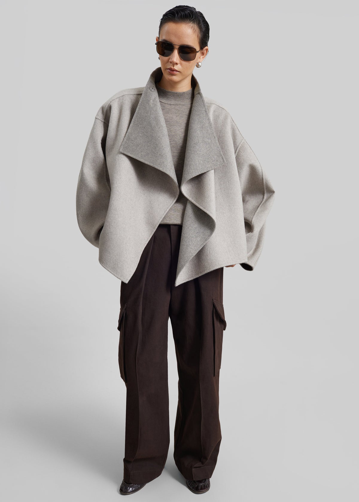 Onelle Wool Reversible Short Coat - Beige - 8