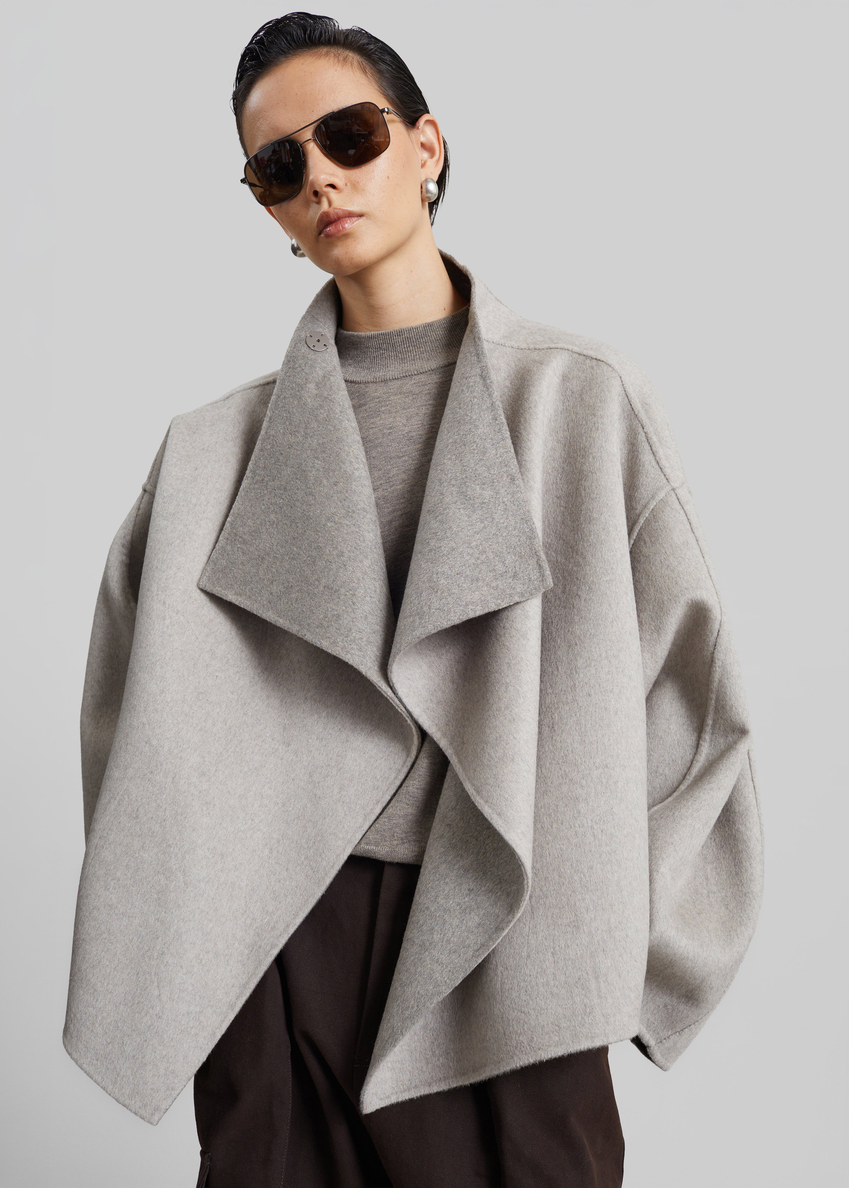 Onelle Wool Reversible Short Coat - Beige - 9