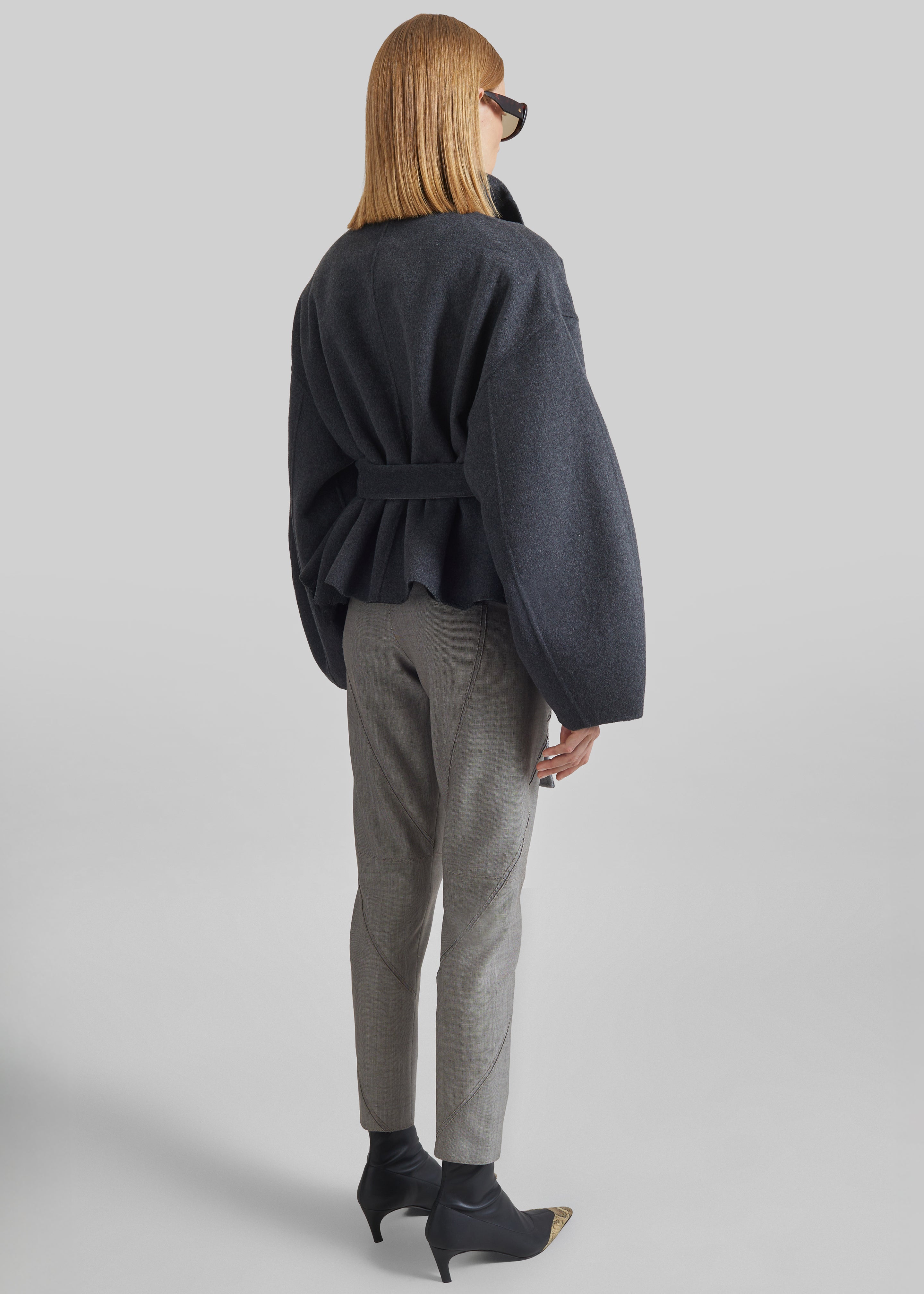 Manteau court Onelle réversible en laine - Gris - 6