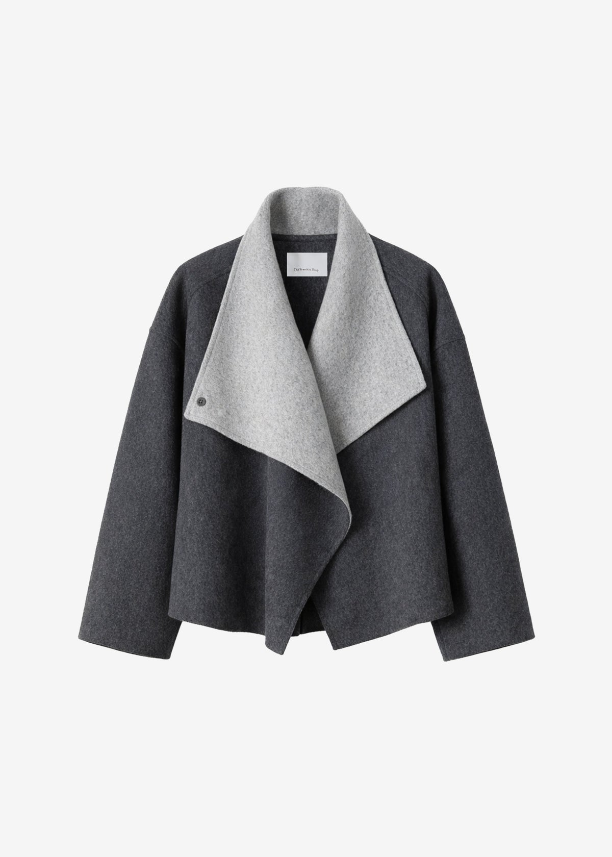 Manteau court Onelle réversible en laine - Gris - 7