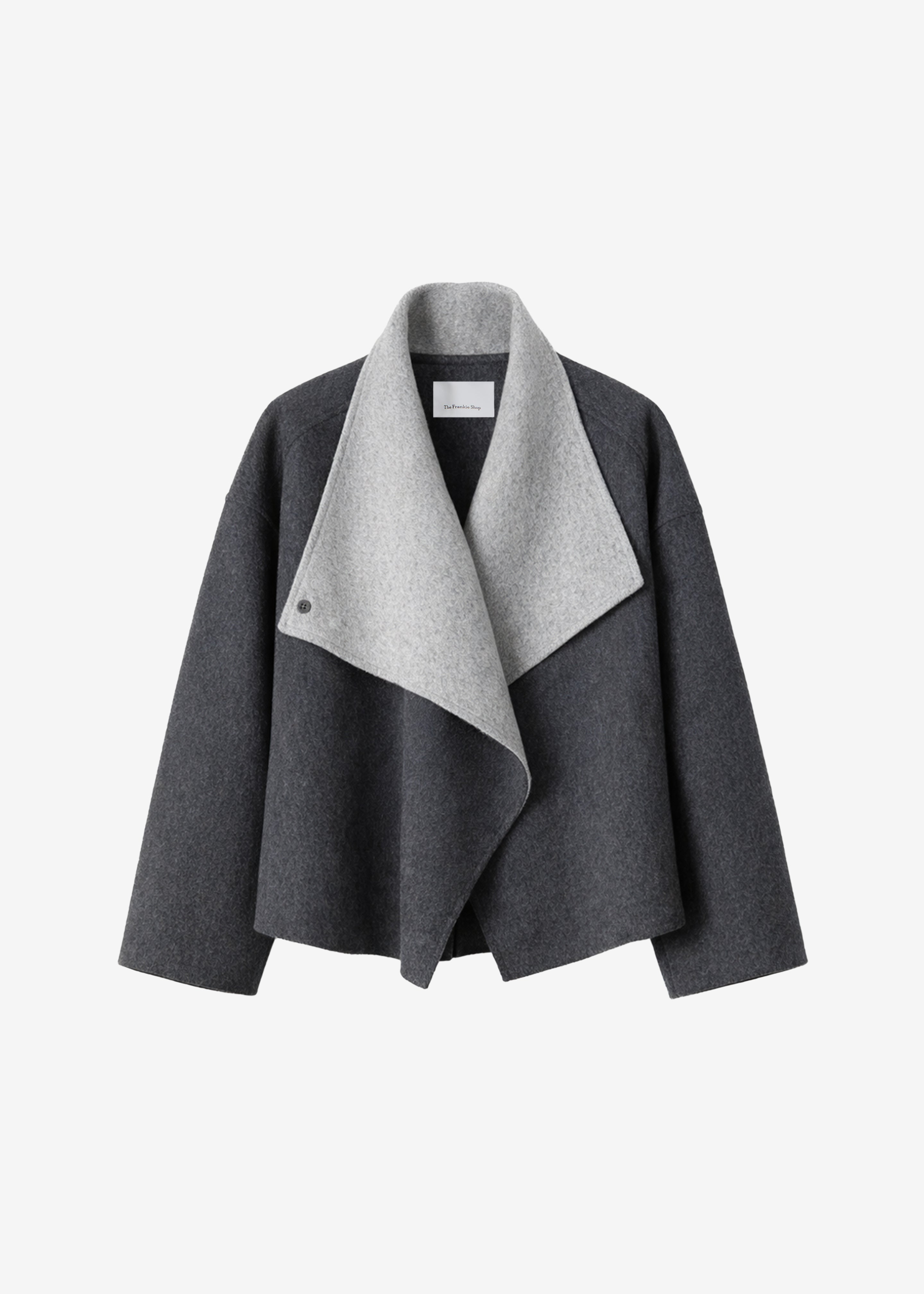 Manteau court Onelle réversible en laine - Gris - 7