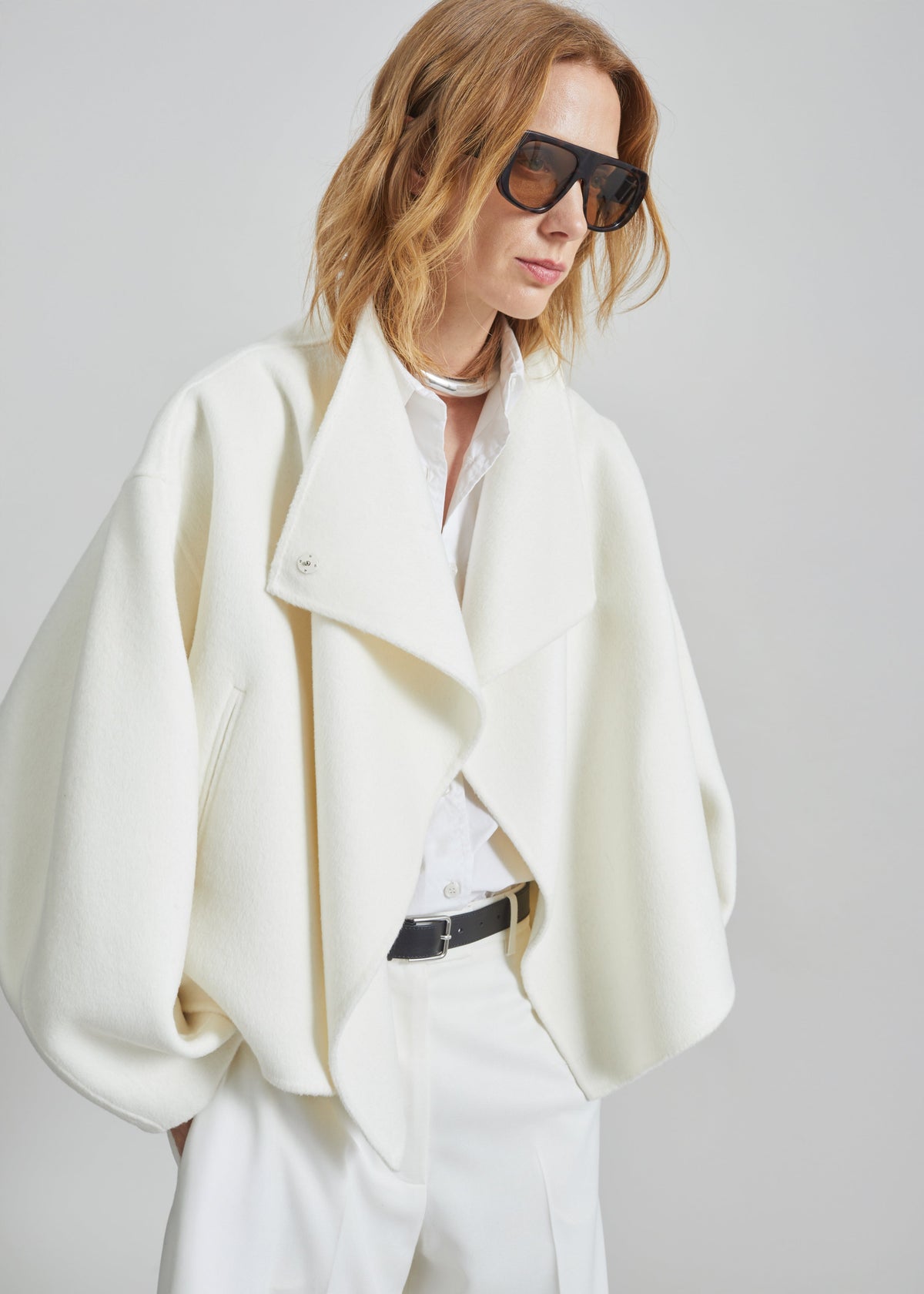 Manteau court Onelle en laine - Blanc - 10