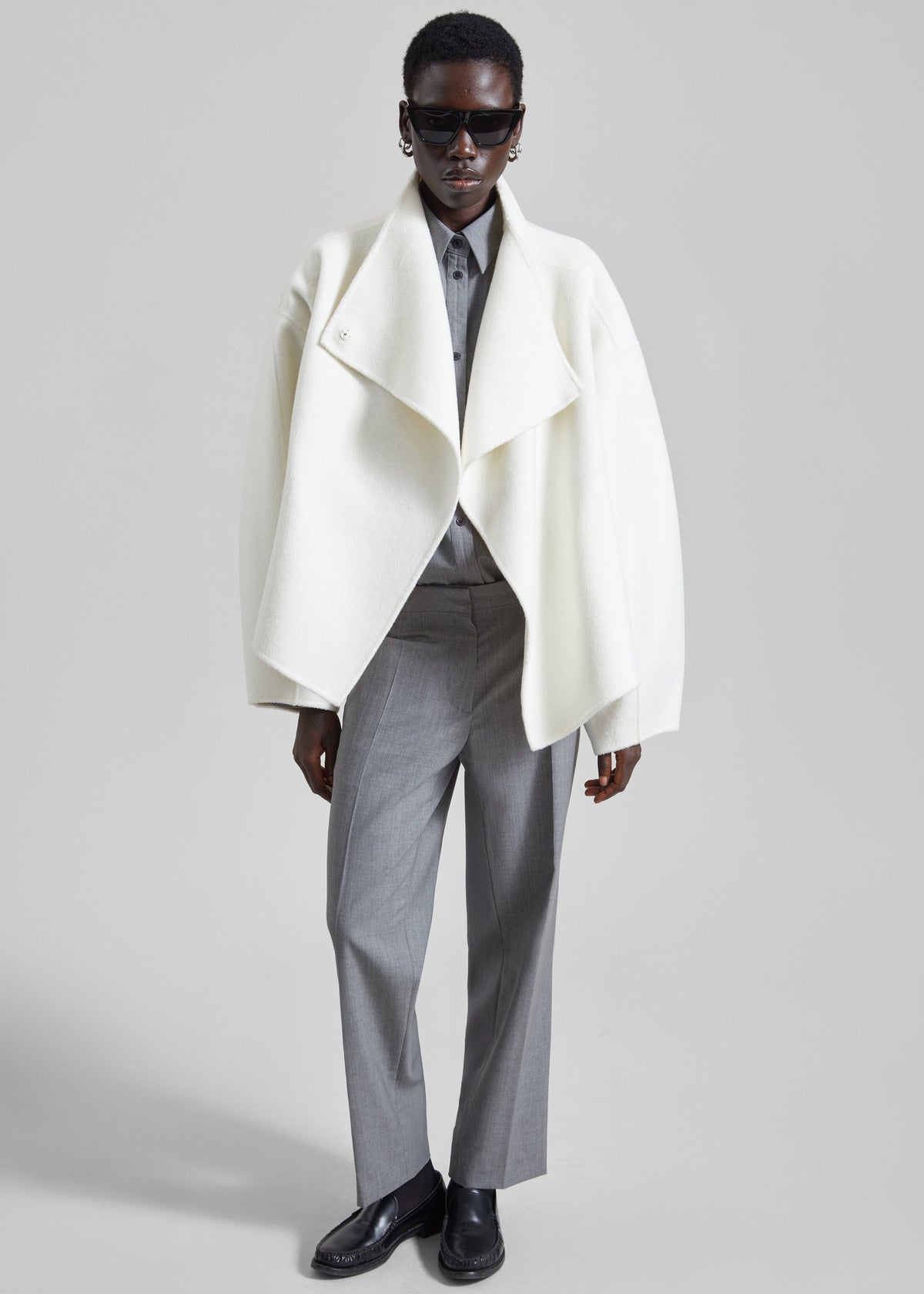 Manteau court Onelle en laine - Blanc - 9
