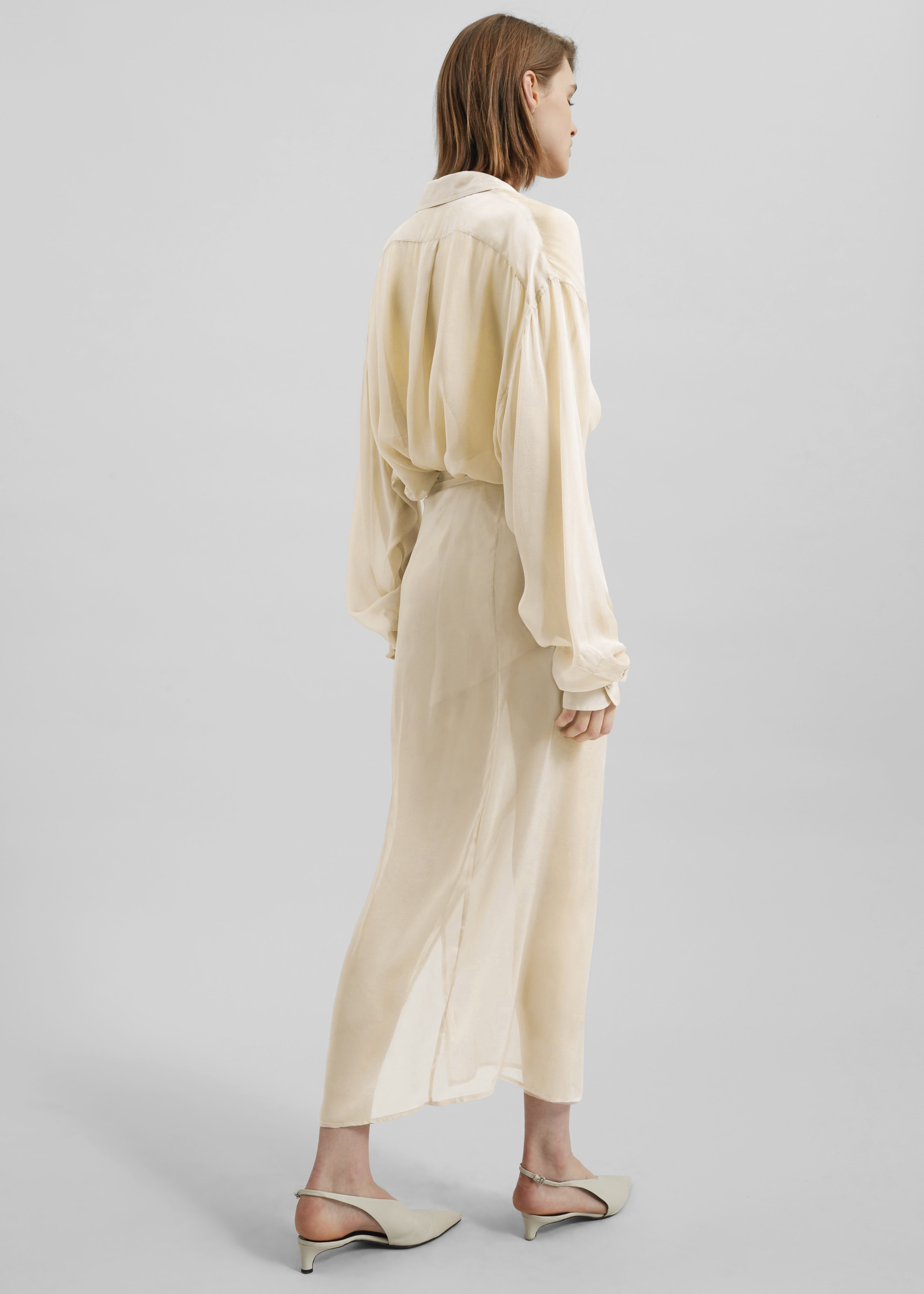 Oria Sheer Silk Chiffon Wrap Skirt - Pale Yellow – The Frankie