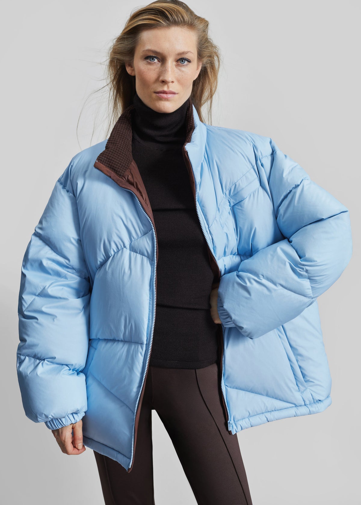 Orino Oversized Puffer Jacket - Blue - 2