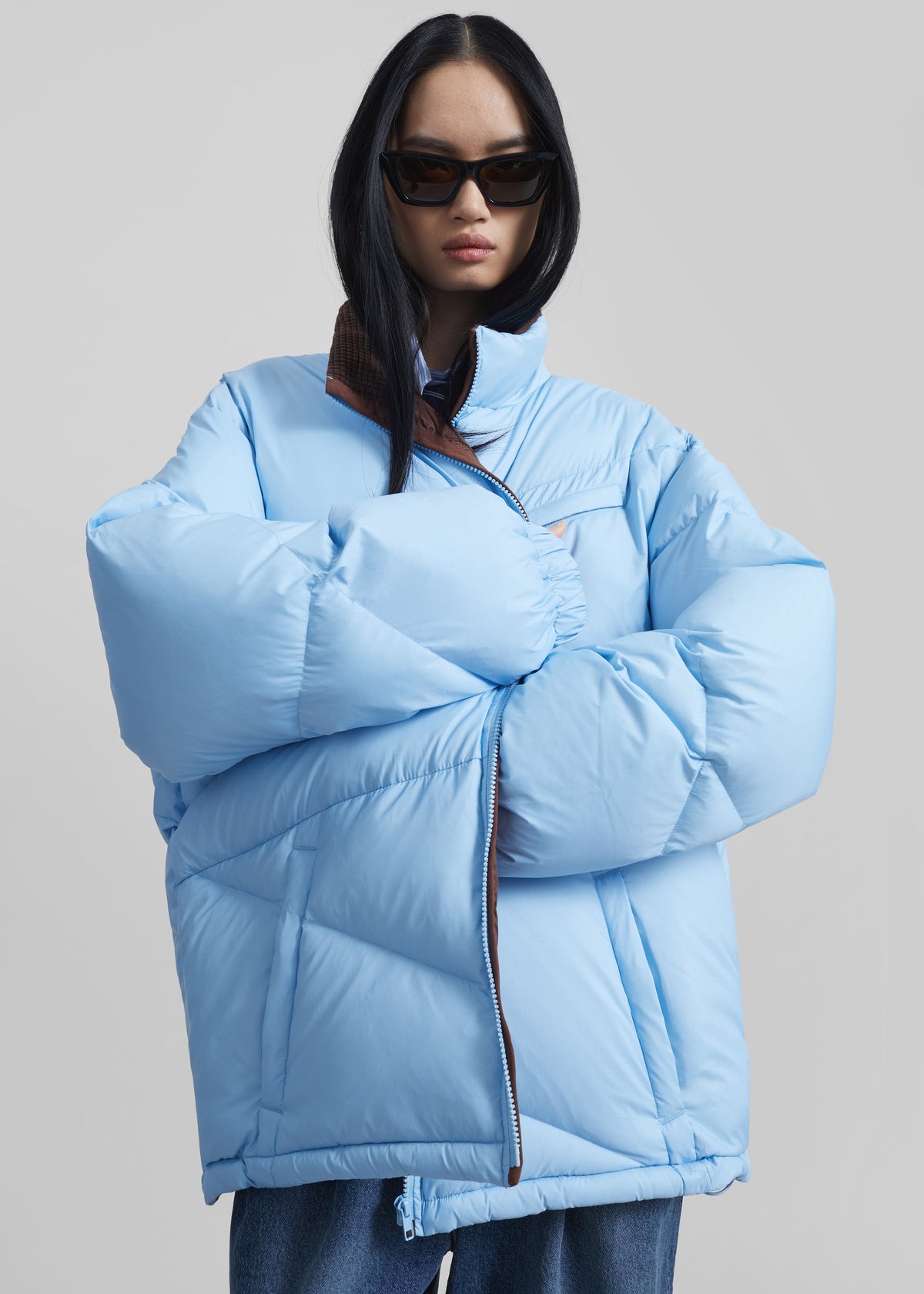 Orino Oversized Puffer Jacket - Blue - 6