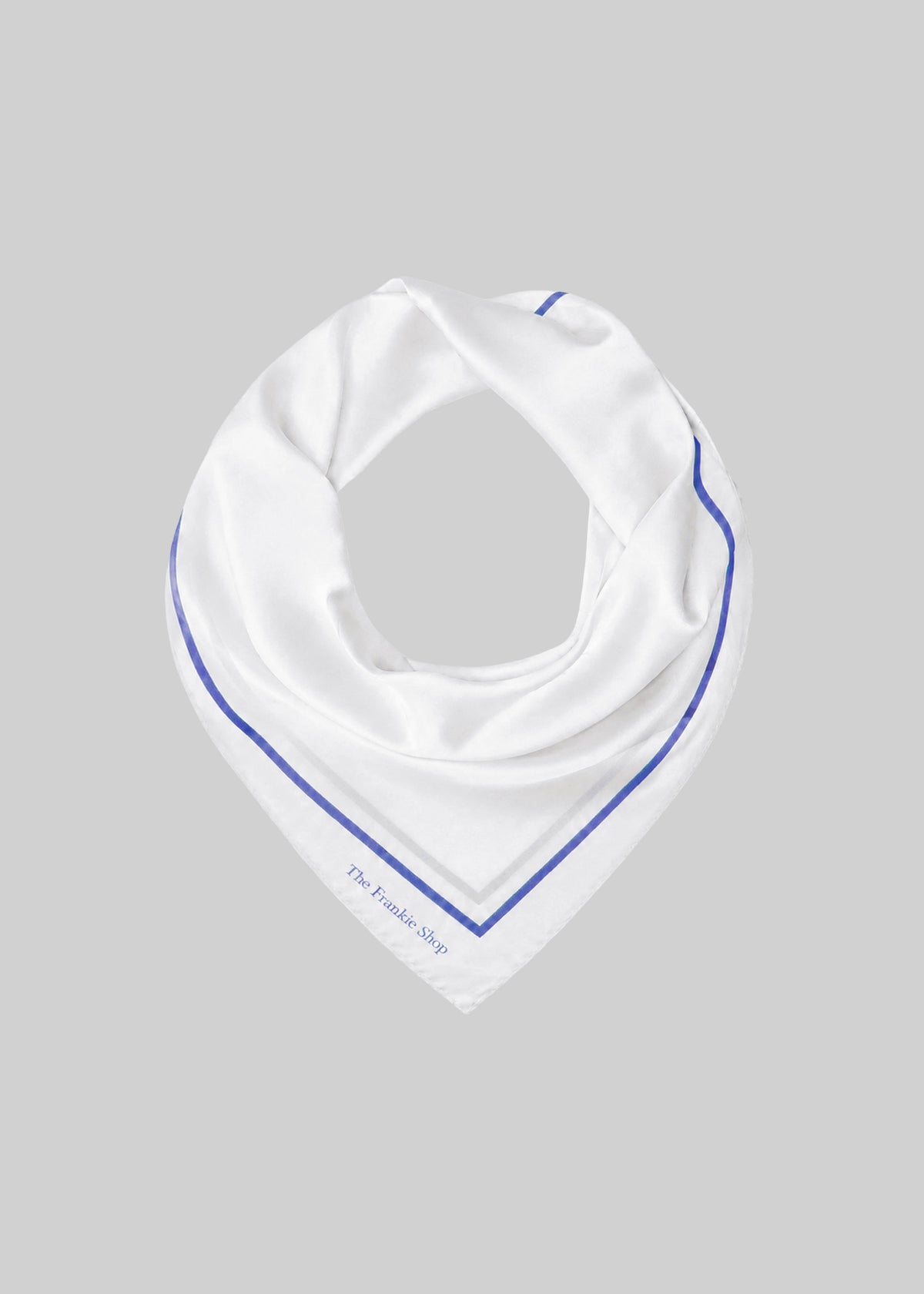 Oris Silk Scarf - White/Blue