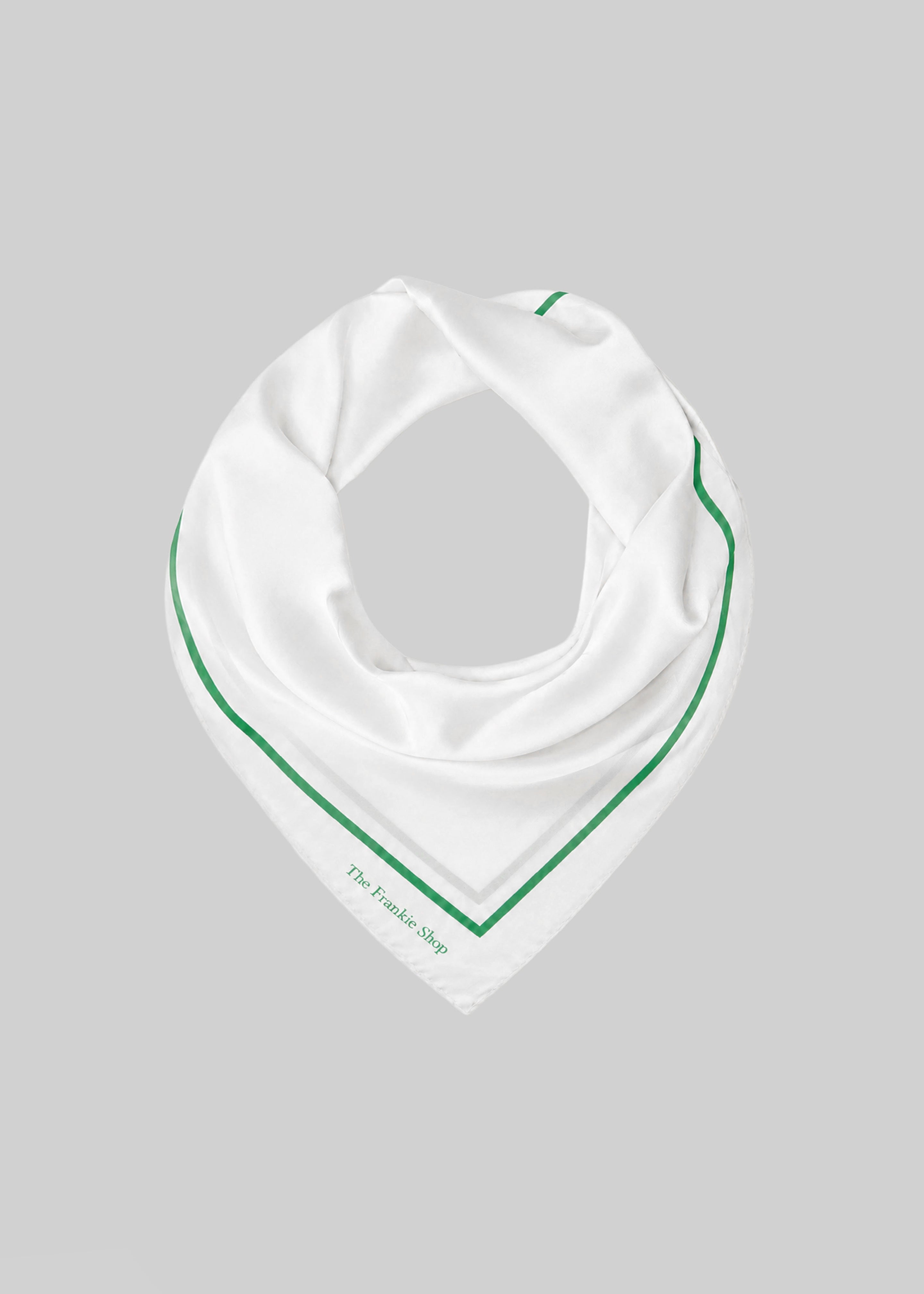 Oris Silk Scarf - White/Green