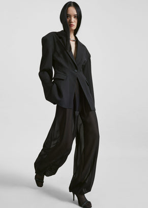 Orissa Sheer Balloon Pants - Black