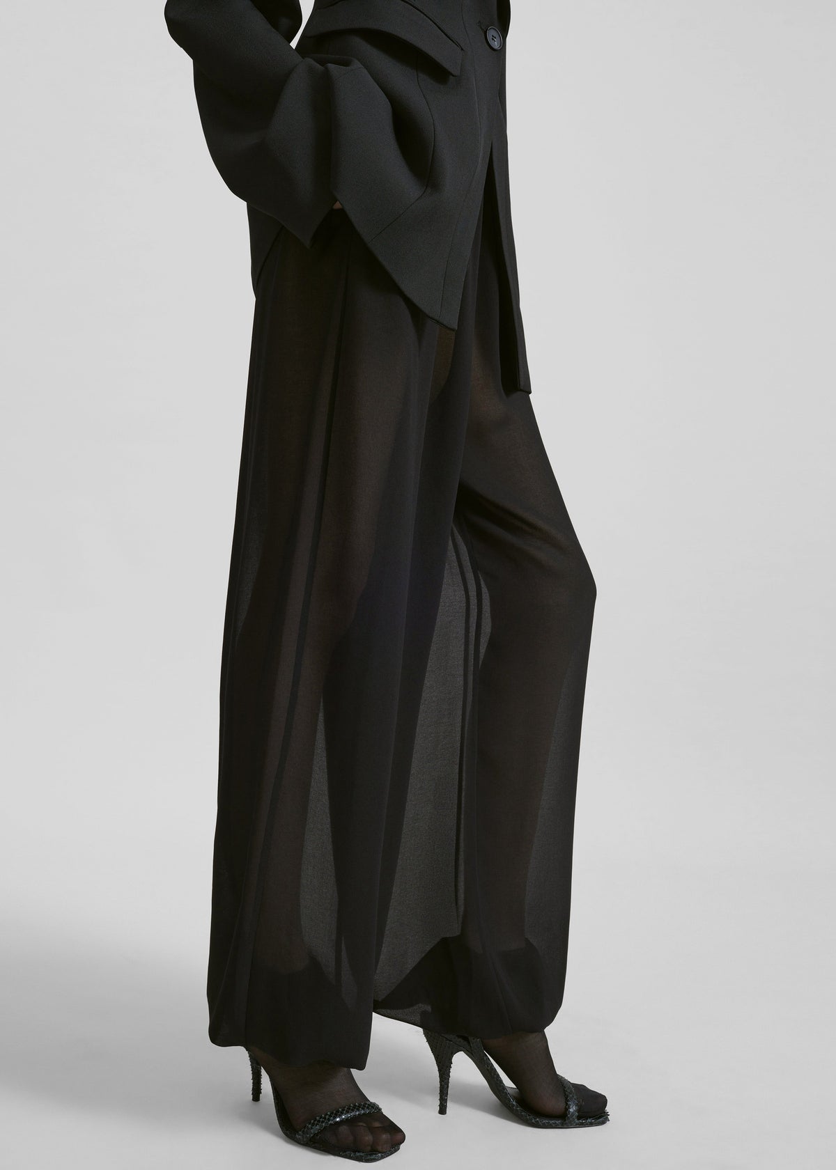 Orissa Sheer Balloon Pants - Black - 3