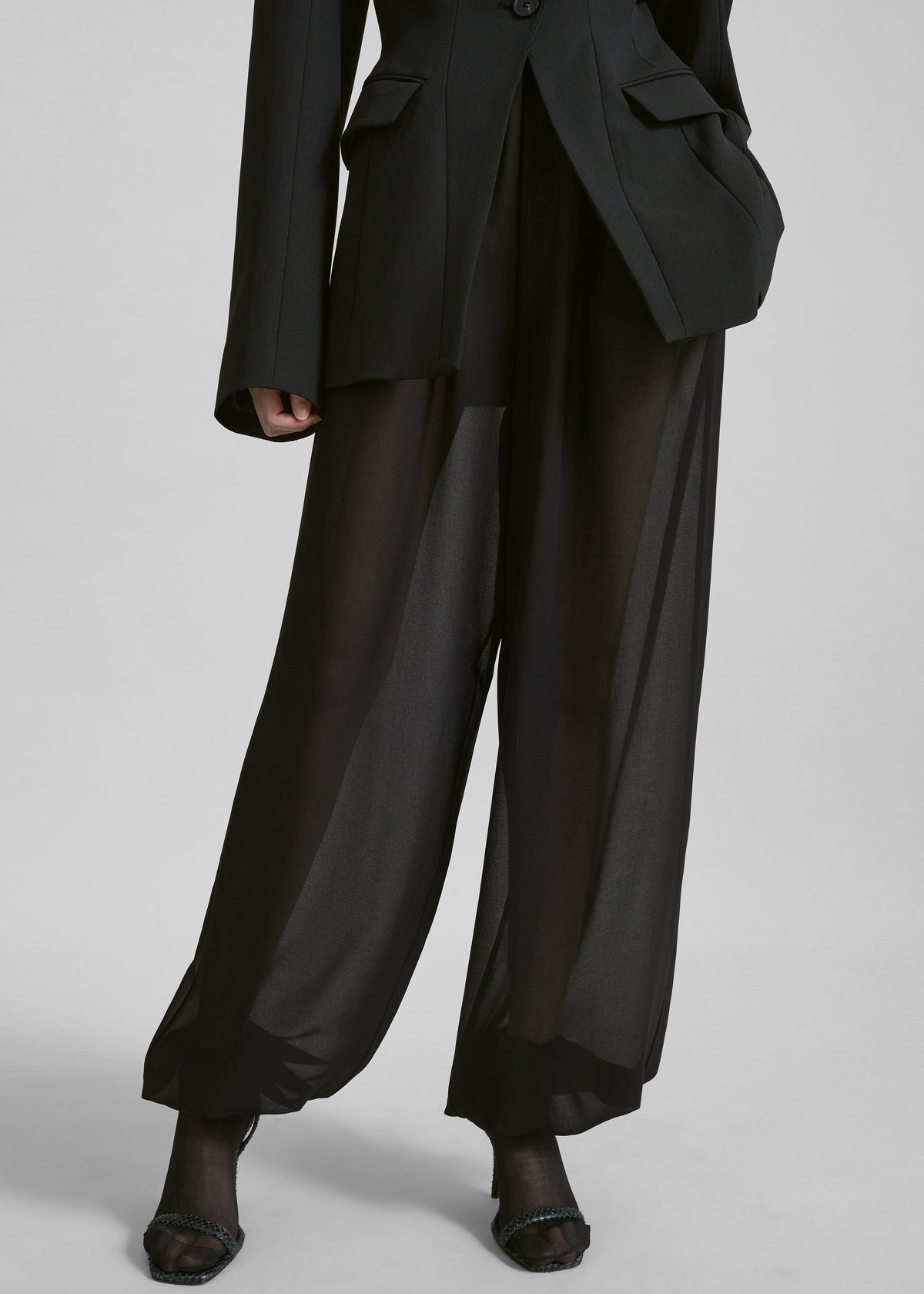 Orissa Sheer Balloon Pants - Black - 2