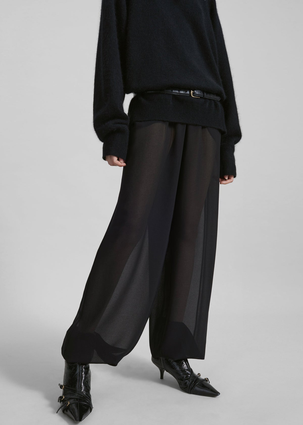 Orissa Sheer Balloon Pants - Black - 7