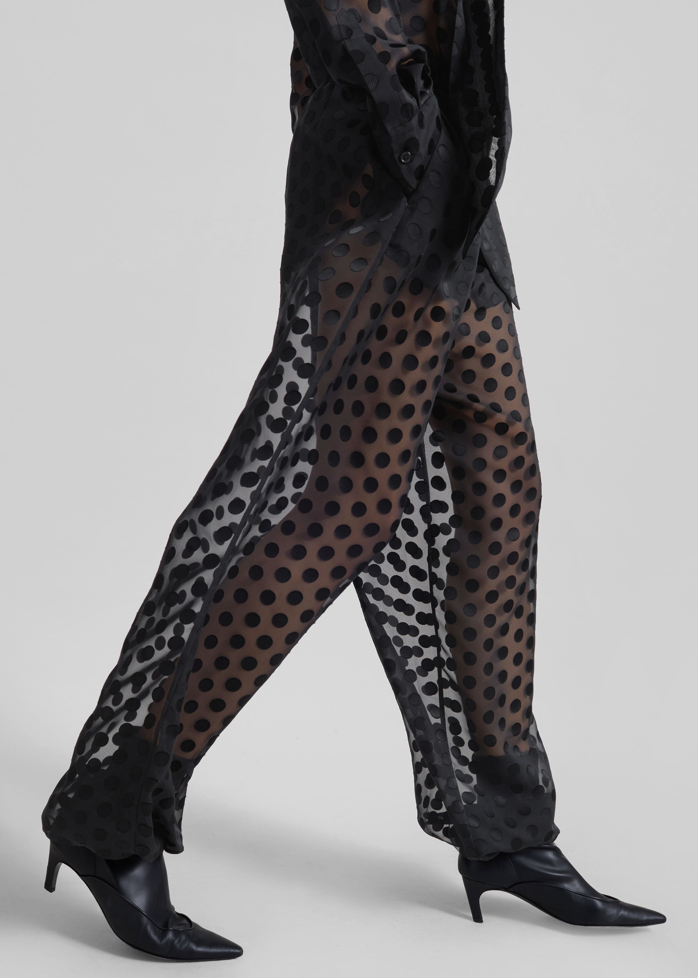 Orissa Sheer Balloon Pants - Black Polka Dot - 4