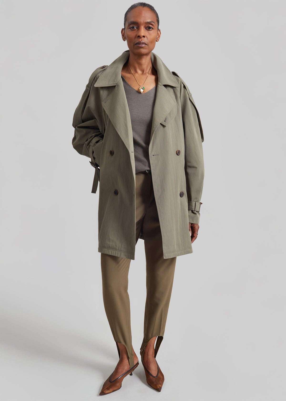 Orival Short Trench - Dark Olive