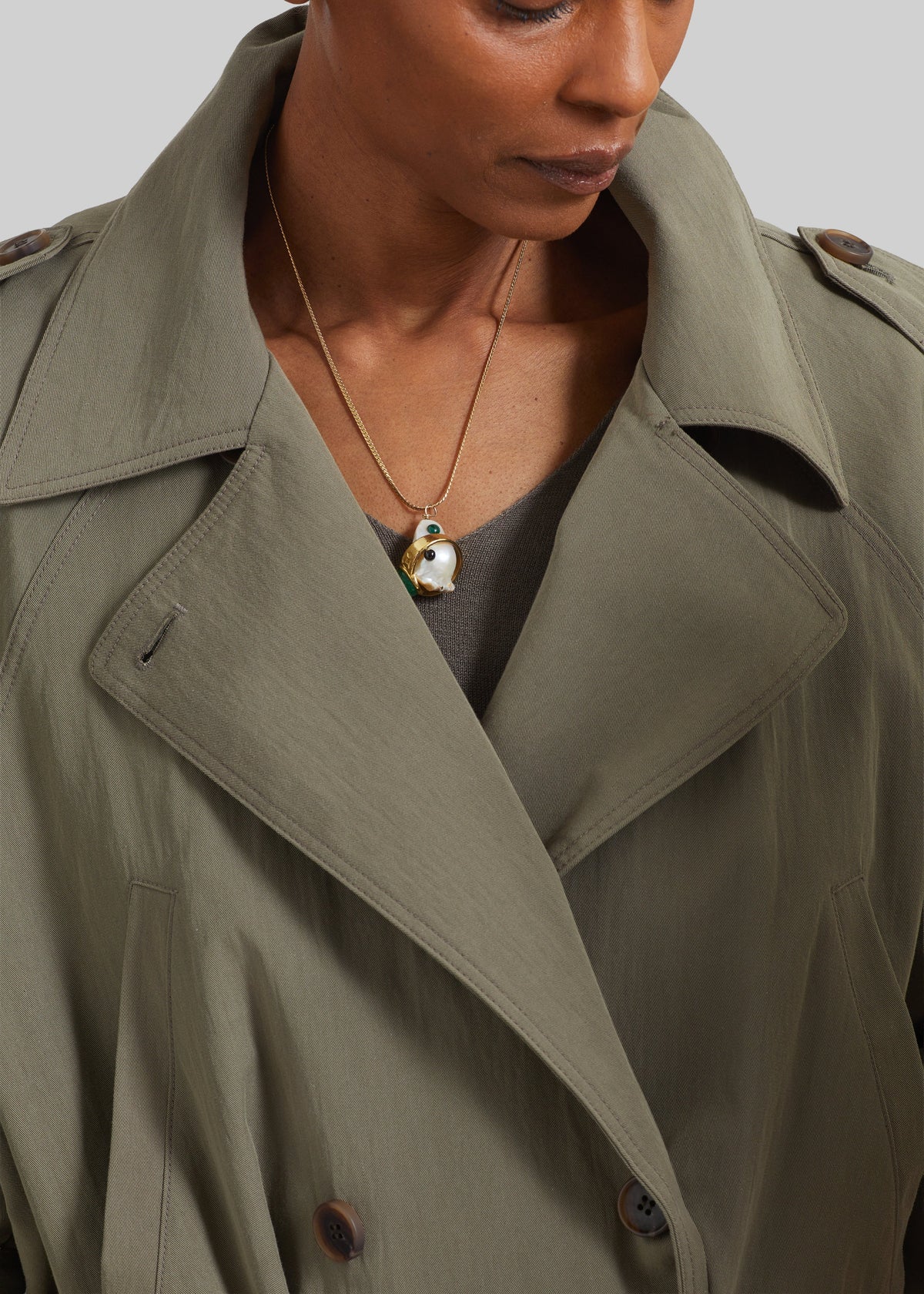 Orival Short Trench - Dark Olive