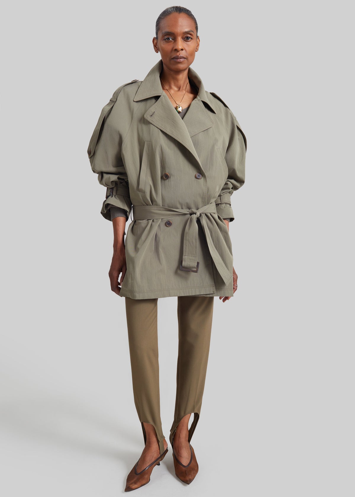 Orival Short Trench - Dark Olive