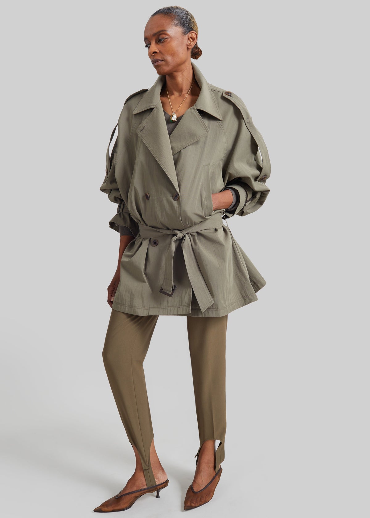 Orival Short Trench - Dark Olive