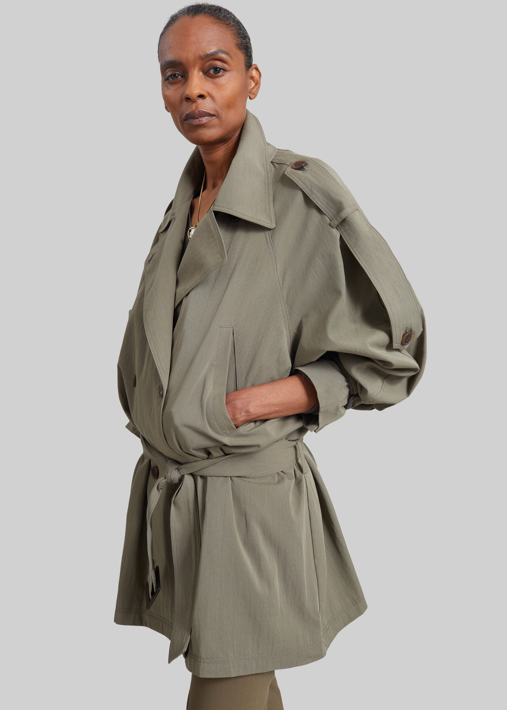 Orival Short Trench - Dark Olive - 1