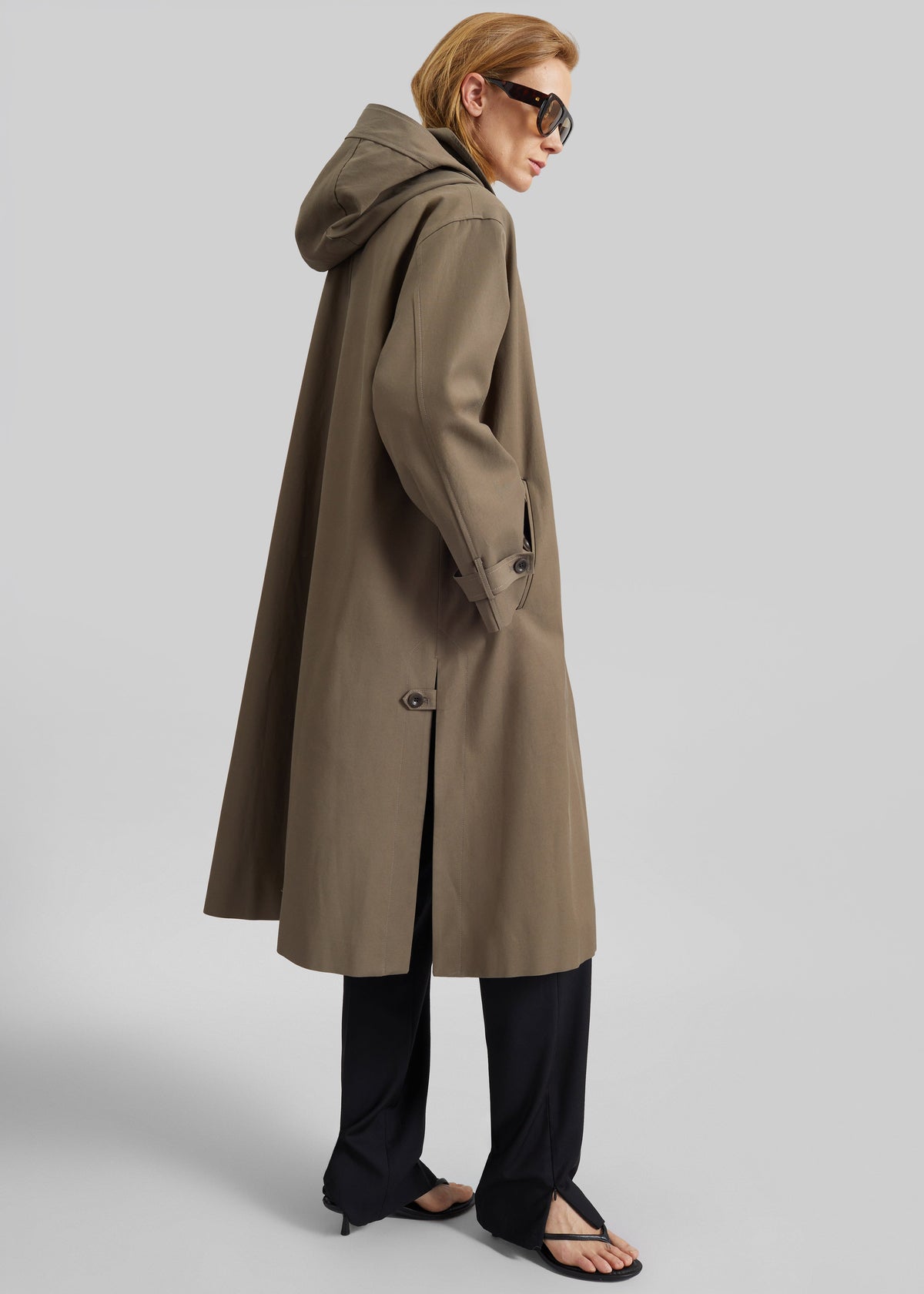 Orly Detachable Hood Trench Coat - Brown - 1