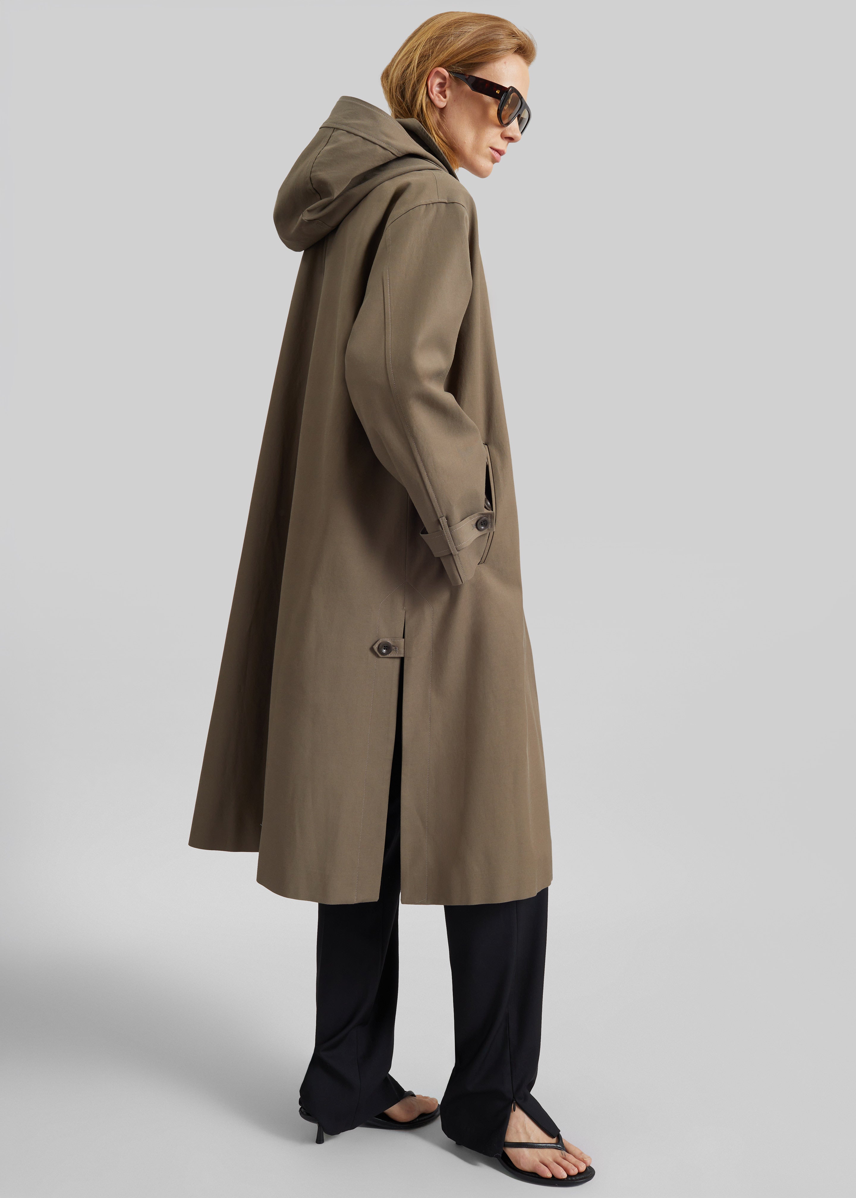Orly Detachable Hood Trench Coat - Brown - 1