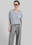 Ornan V-Neck Knit Pullover - Light Grey