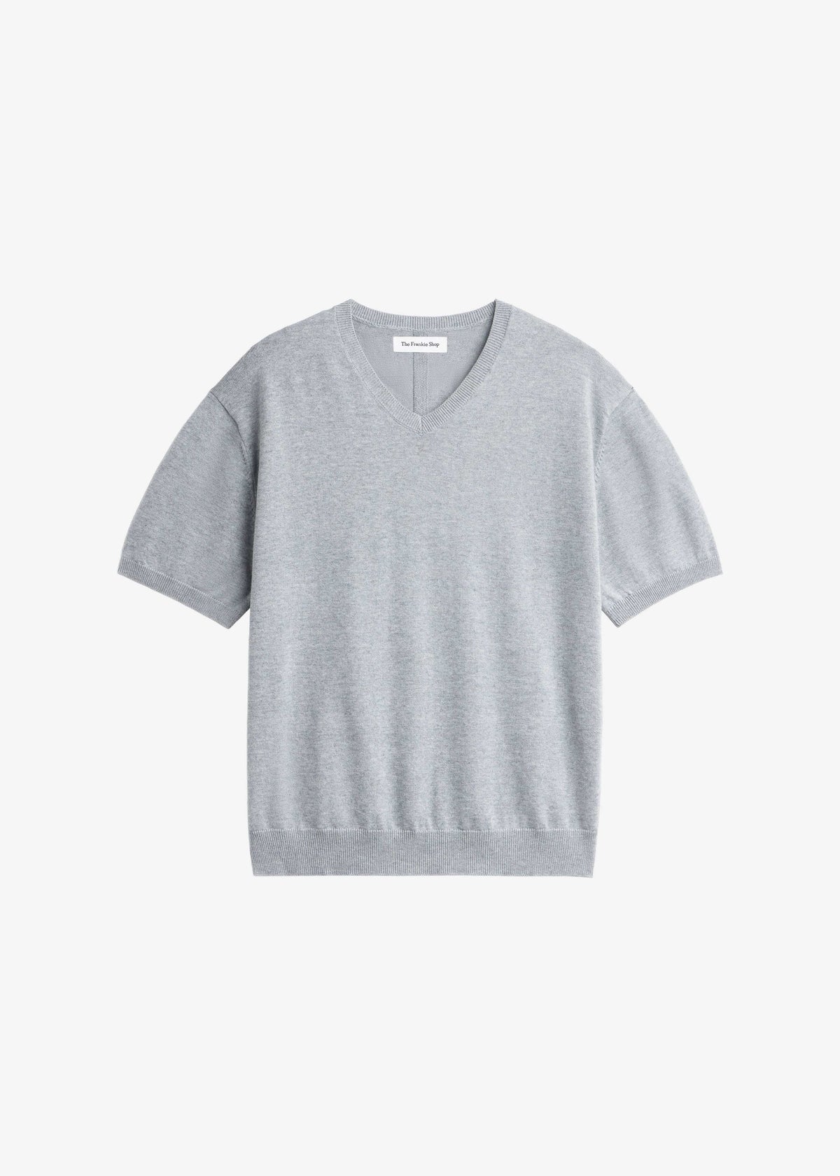 Ornan V-Neck Knit Pullover - Light Grey