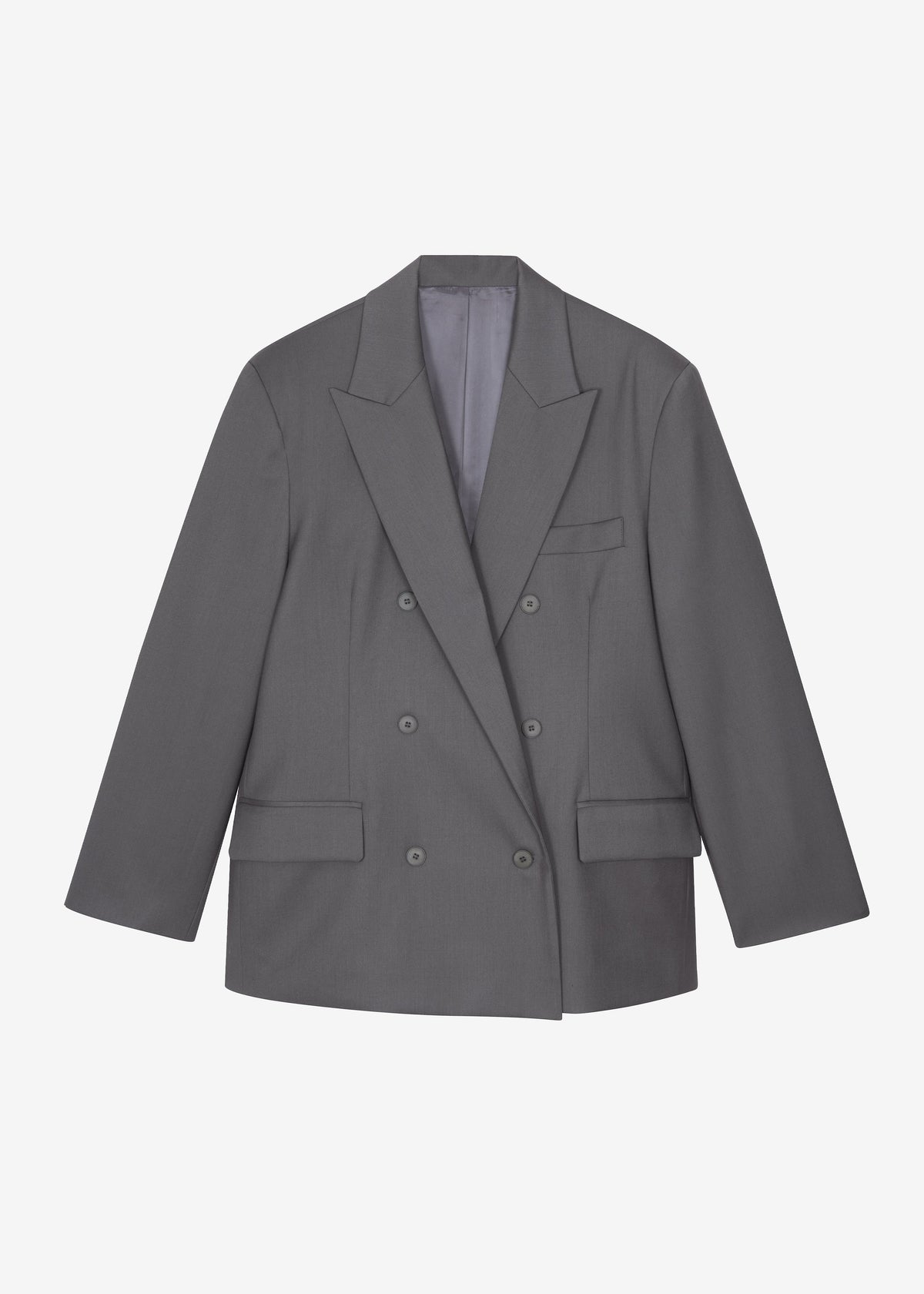 Orsay Boxy Double Breasted Blazer - Dark Grey - 9