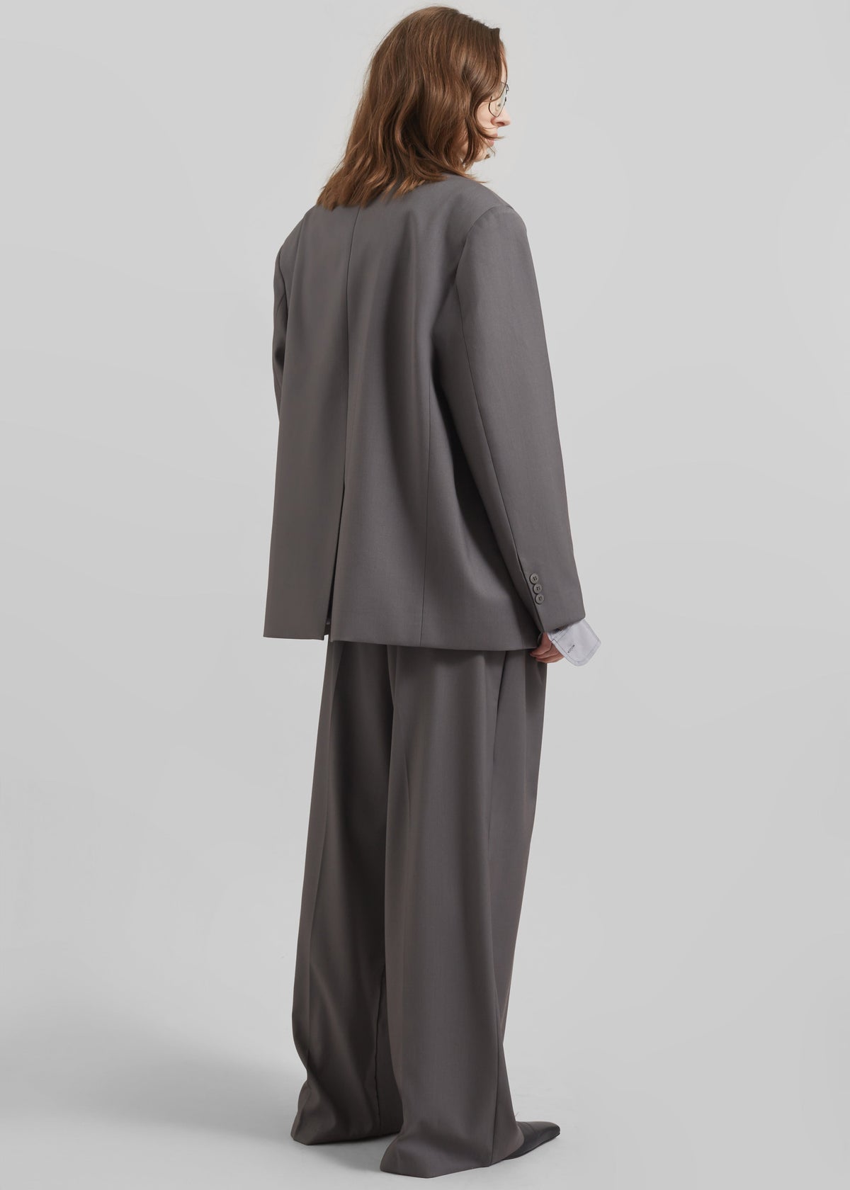 Orsay Boxy Double Breasted Blazer - Dark Grey - 8