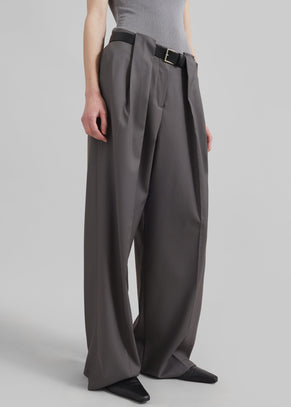 Orsay Pleated Trousers - Dark Grey