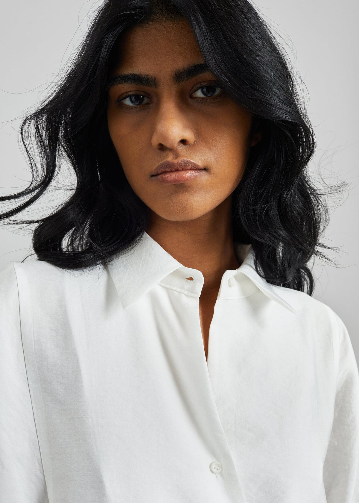 Orsel Cropped Crossover Shirt - White - 6