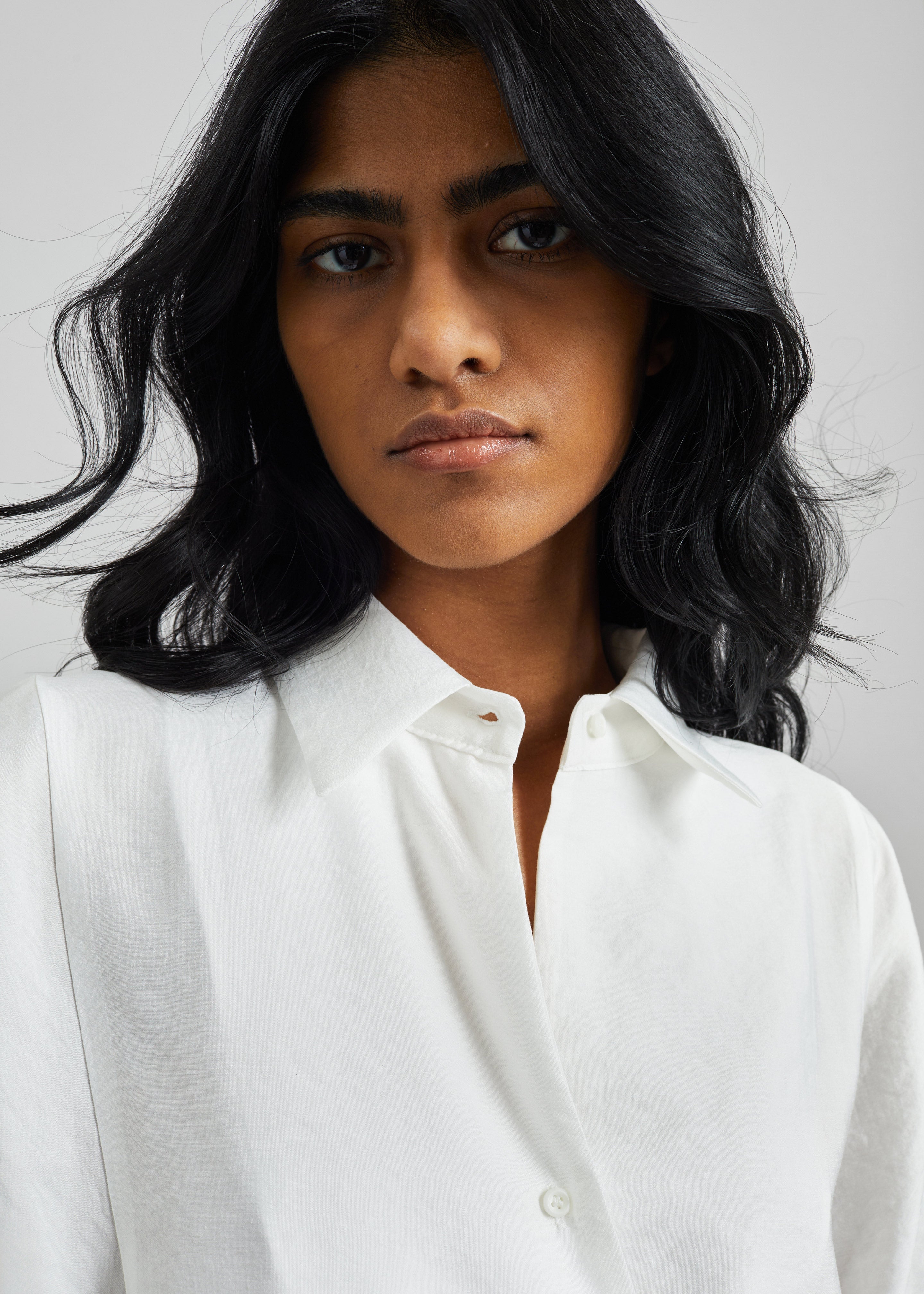Orsel Cropped Crossover Shirt - White - 6