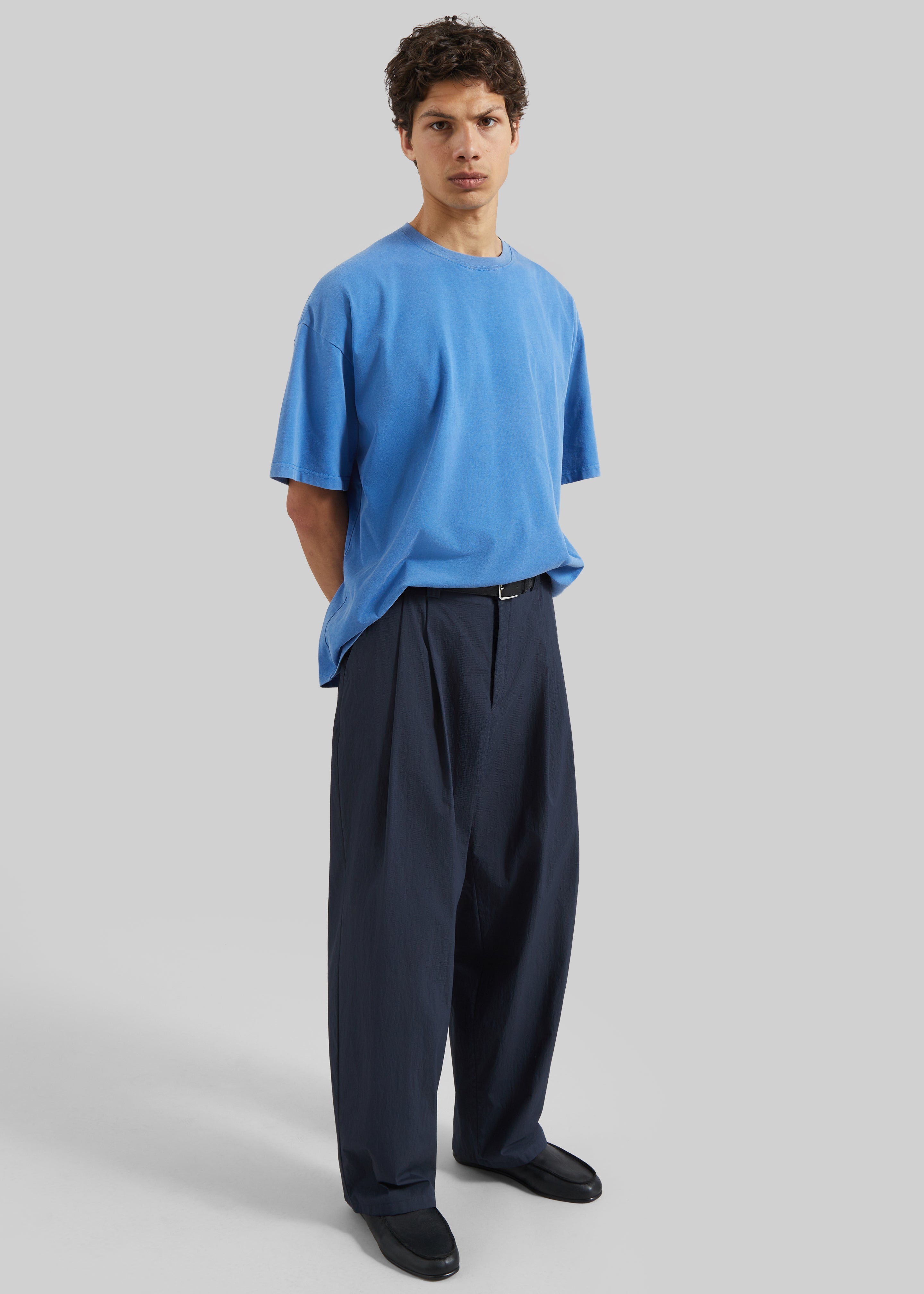 Osaka Pleated Pants - Navy - 1