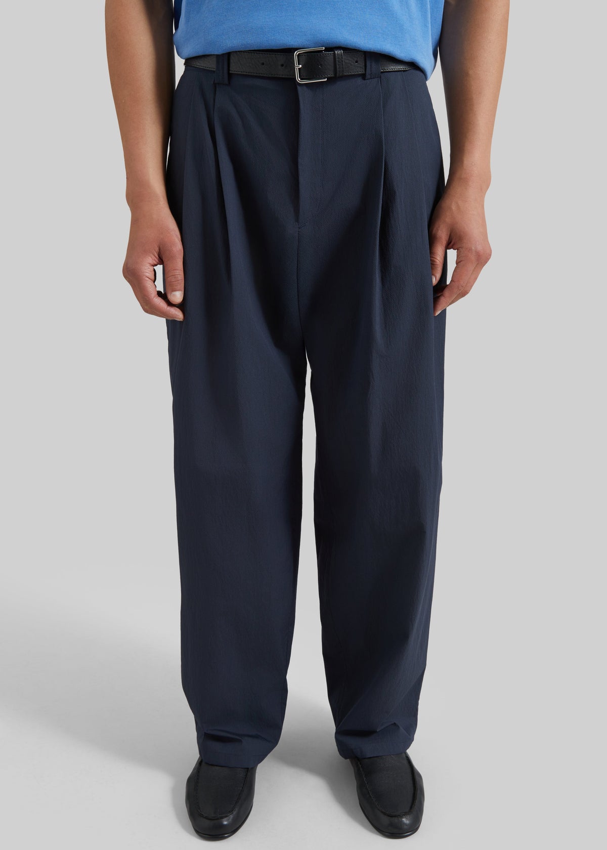 Osaka Pleated Pants - Navy - 5