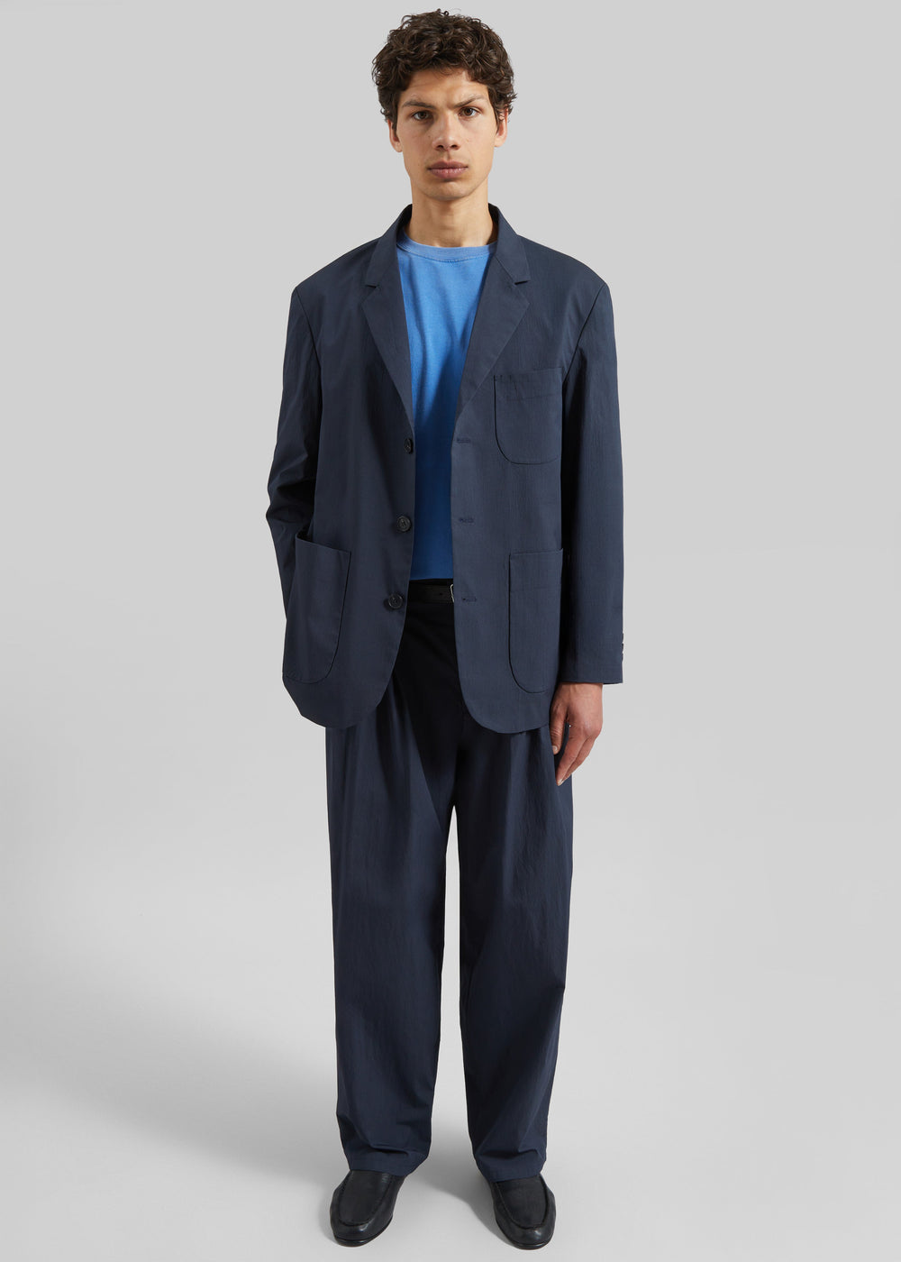 Osaka Pleated Pants - Navy - 1