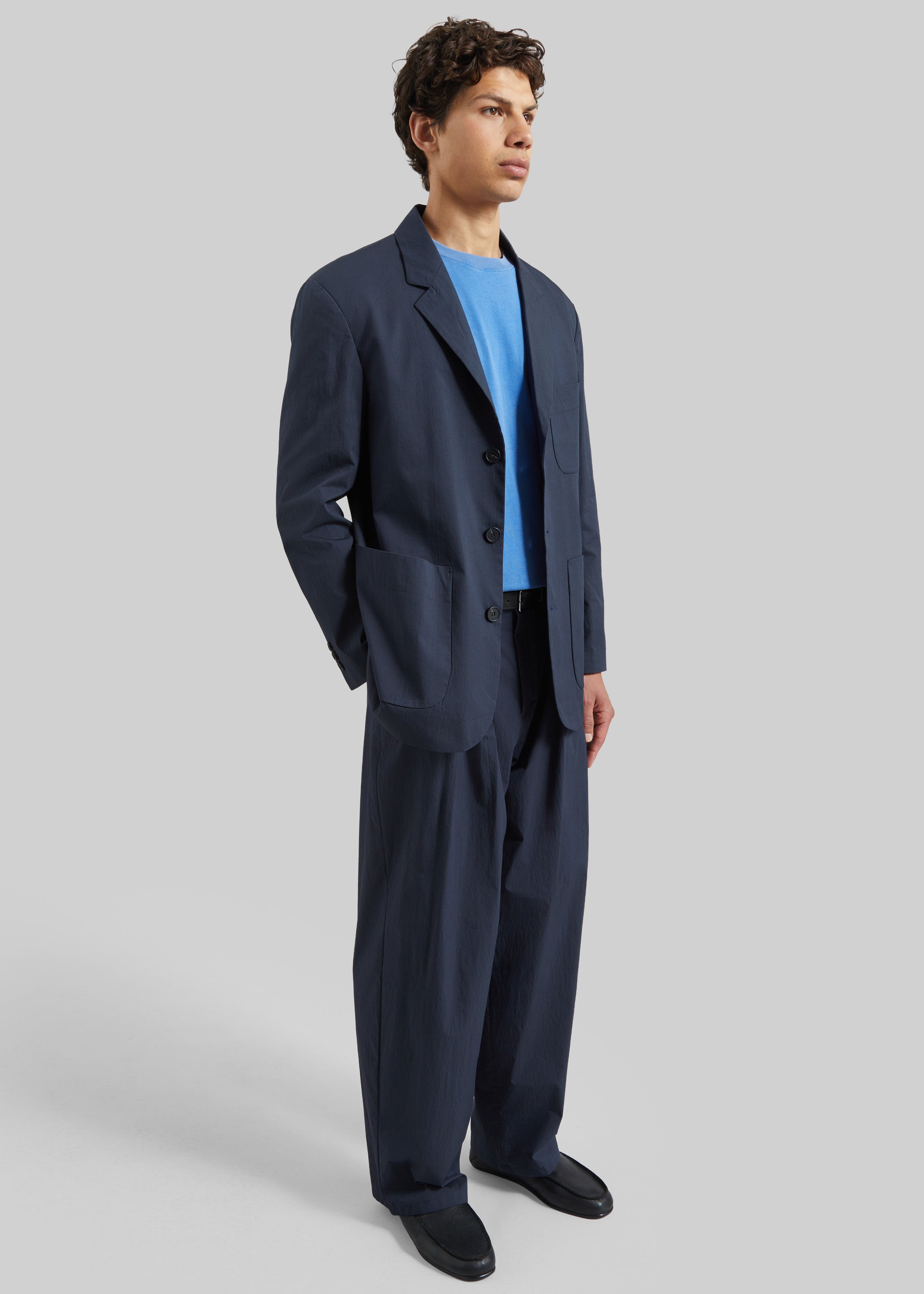 Osaka Pleated Pants - Navy - 4