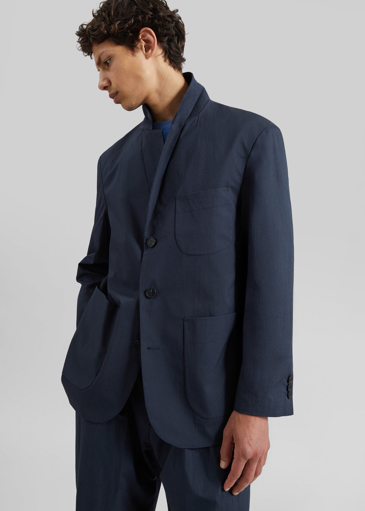 Osaka Single Breasted Blazer - Navy - 1