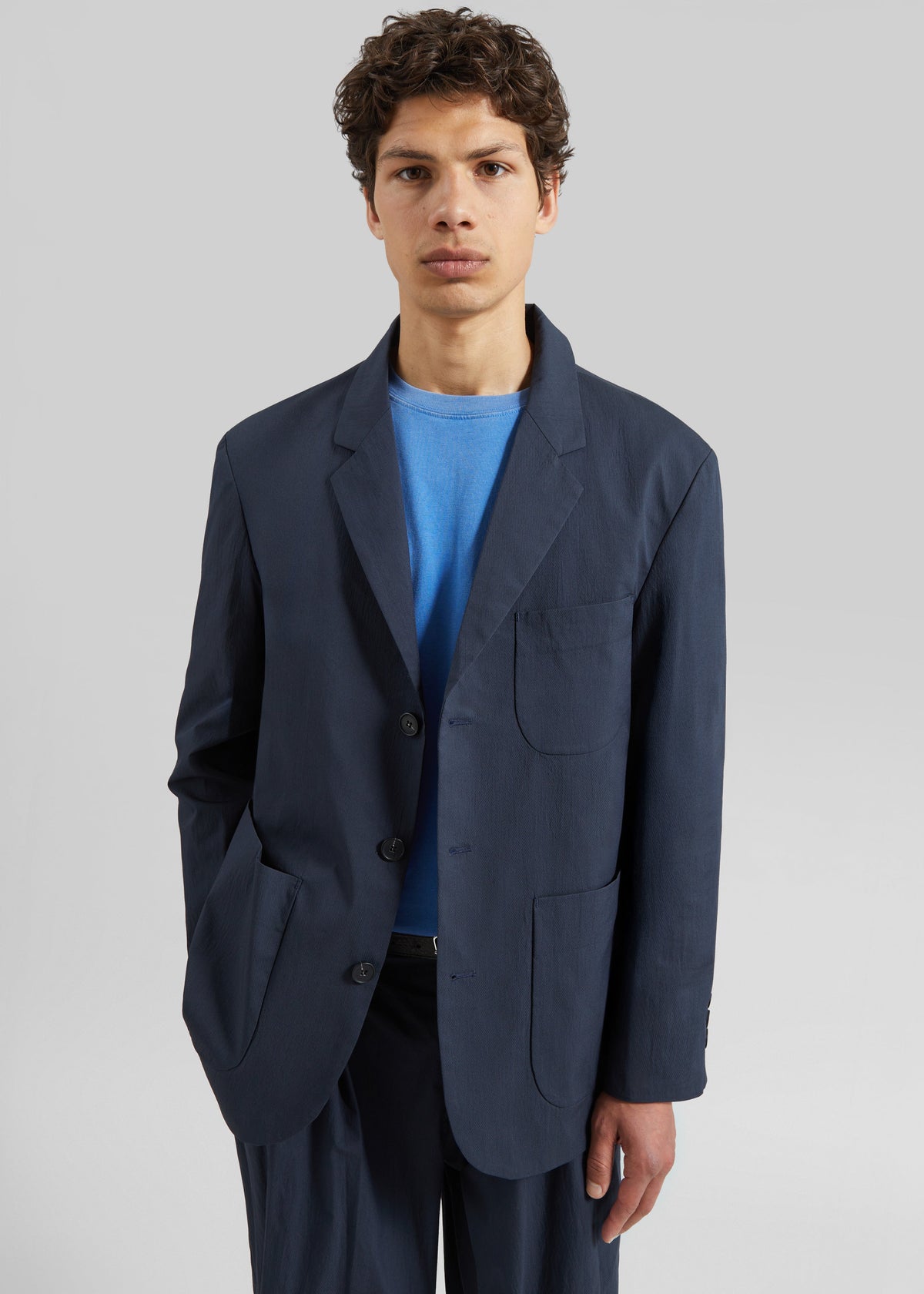 Osaka Single Breasted Blazer - Navy - 5