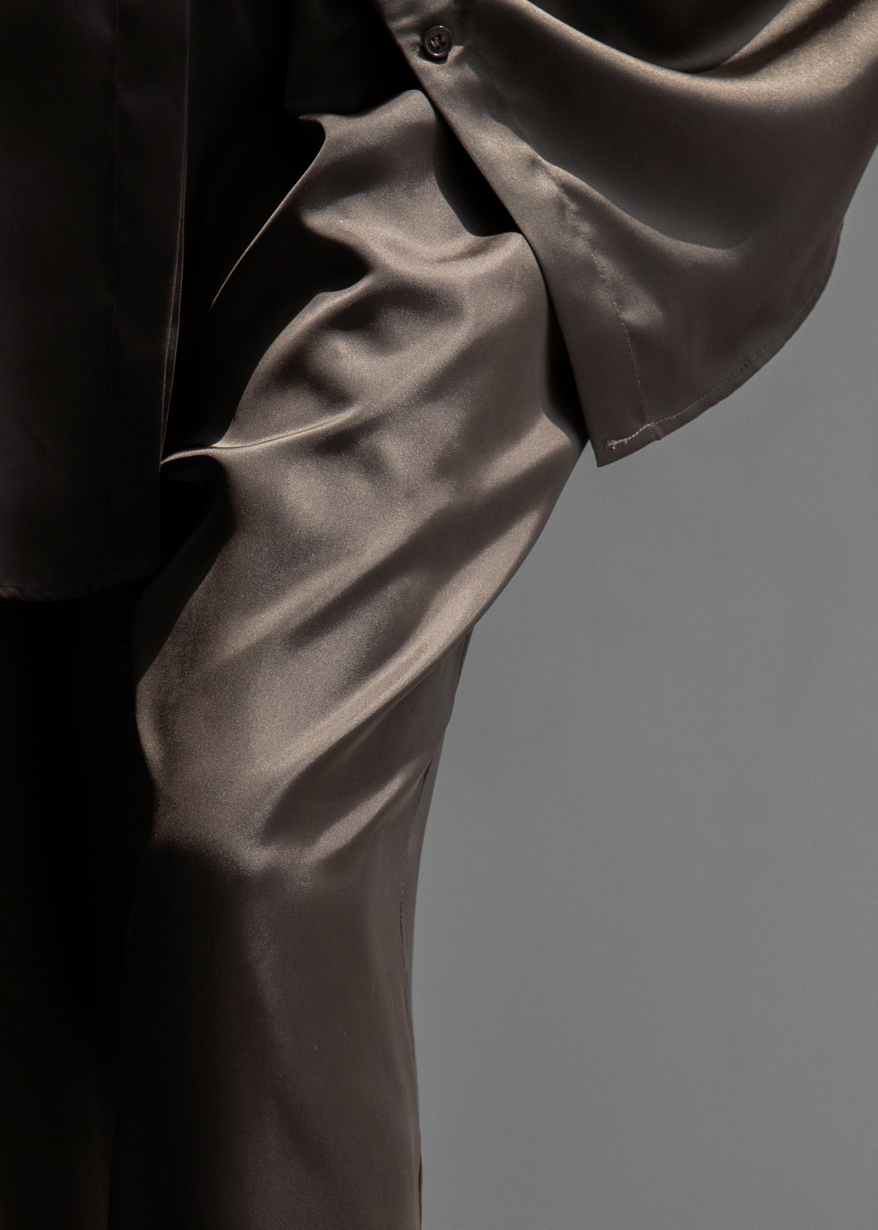 Oskel Satin Pants - Brown - 5