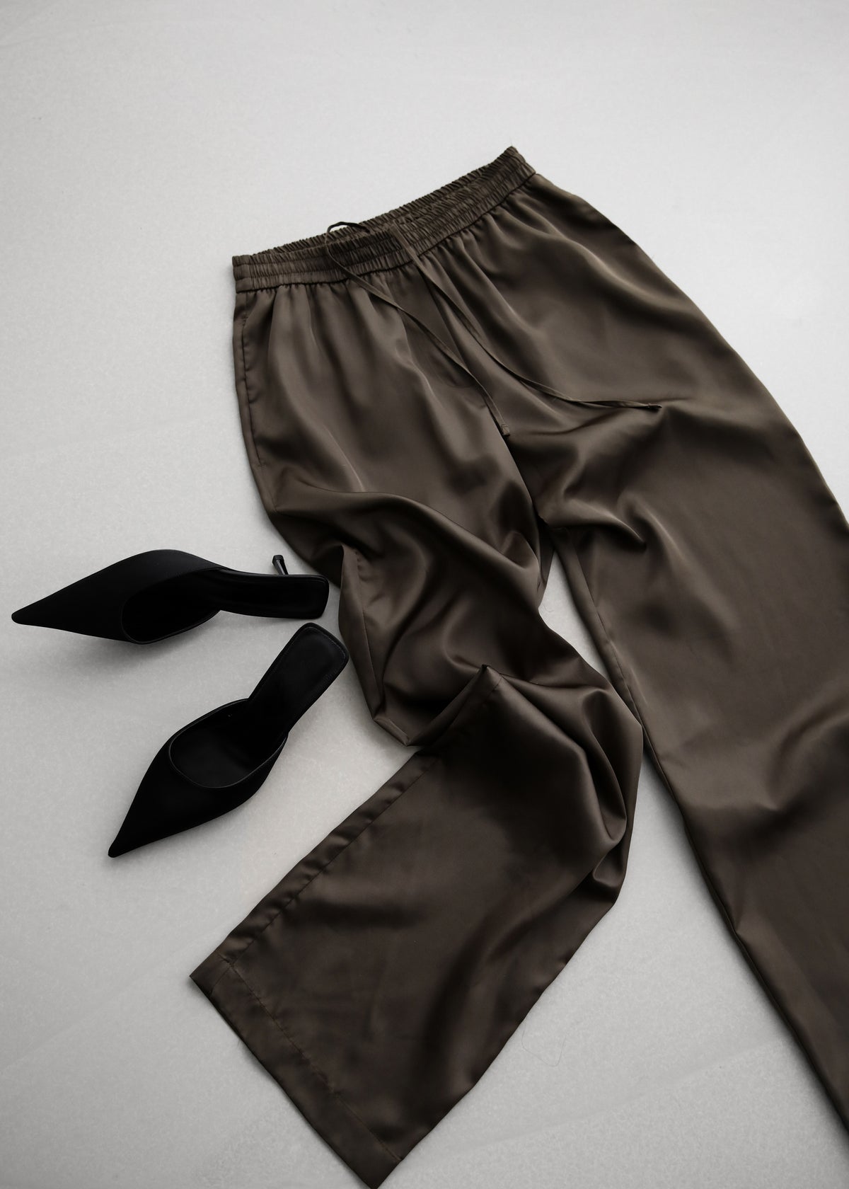 Oskel Satin Pants - Brown - 8