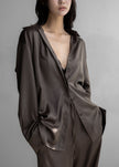 Oskel Satin Shirt - Brown