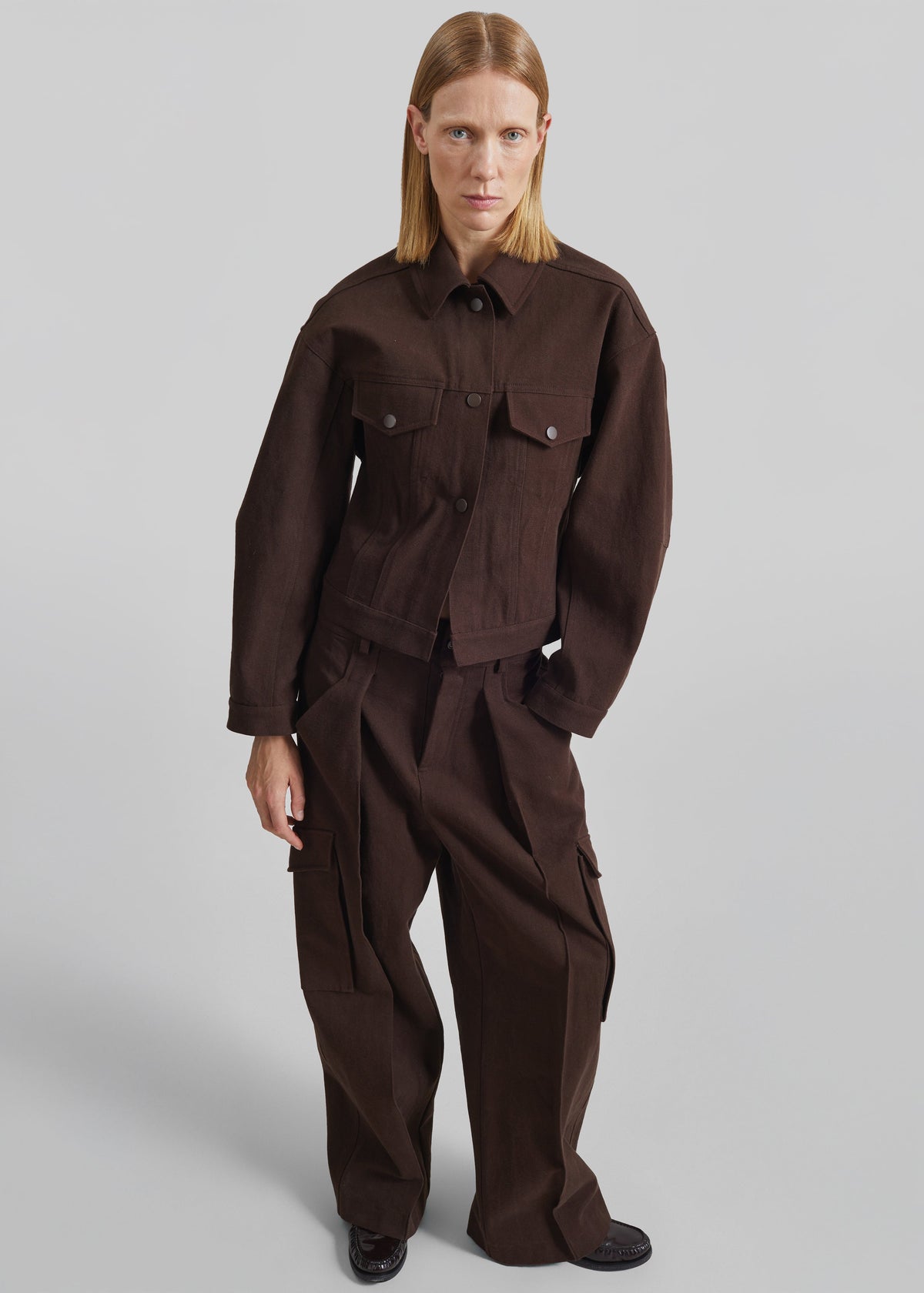 Oslo Cotton Cargo Pants - Brown - 4