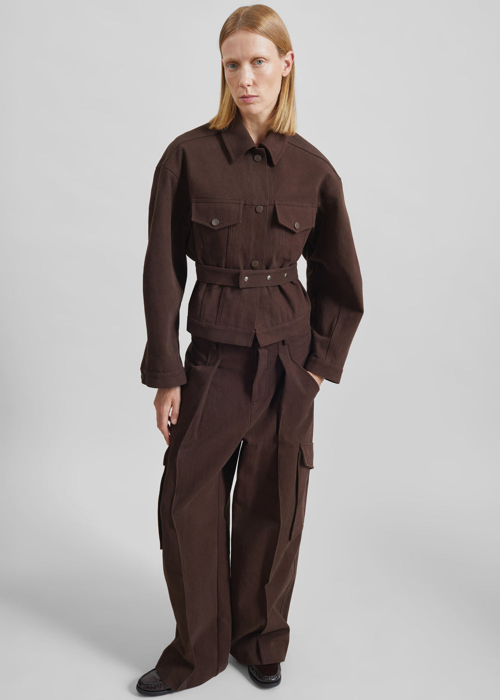 Pantalon cargo Oslo en coton - Marron