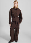 Oslo Cotton Cargo Pants - Brown