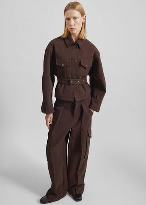 Oslo Cotton Cargo Pants - Brown